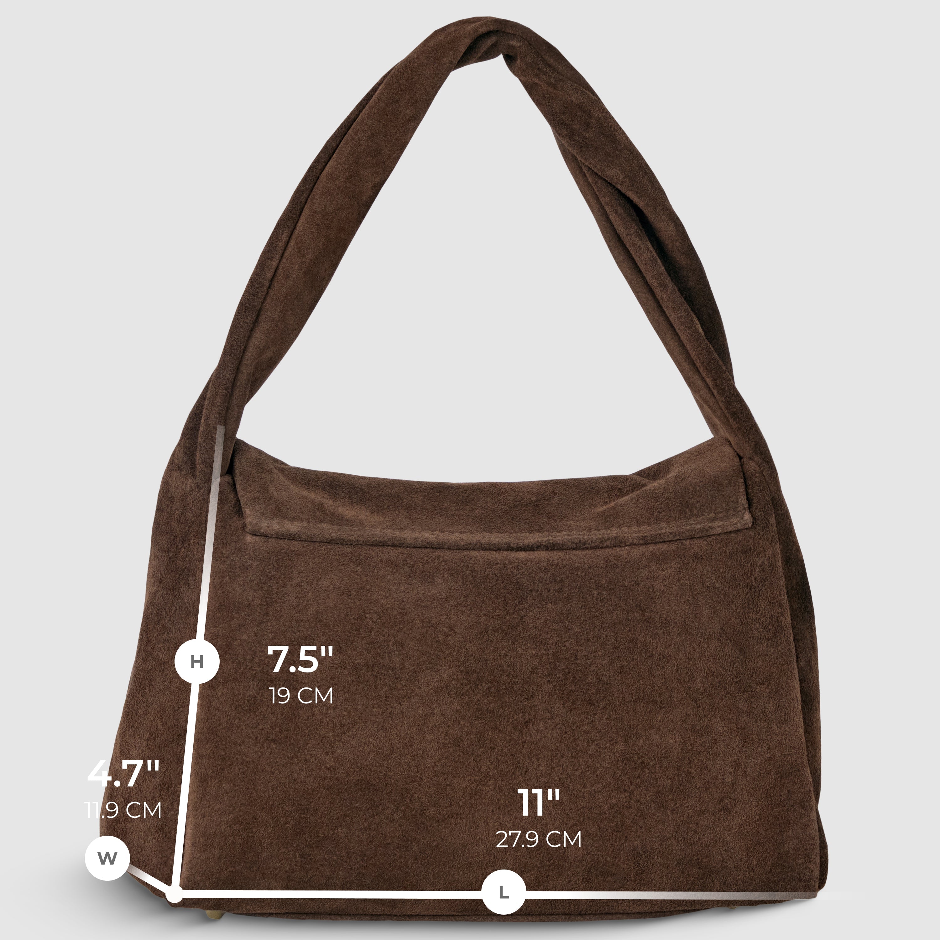 Italian Genuine Suede Top-Handle Bag with Adjustable Strap