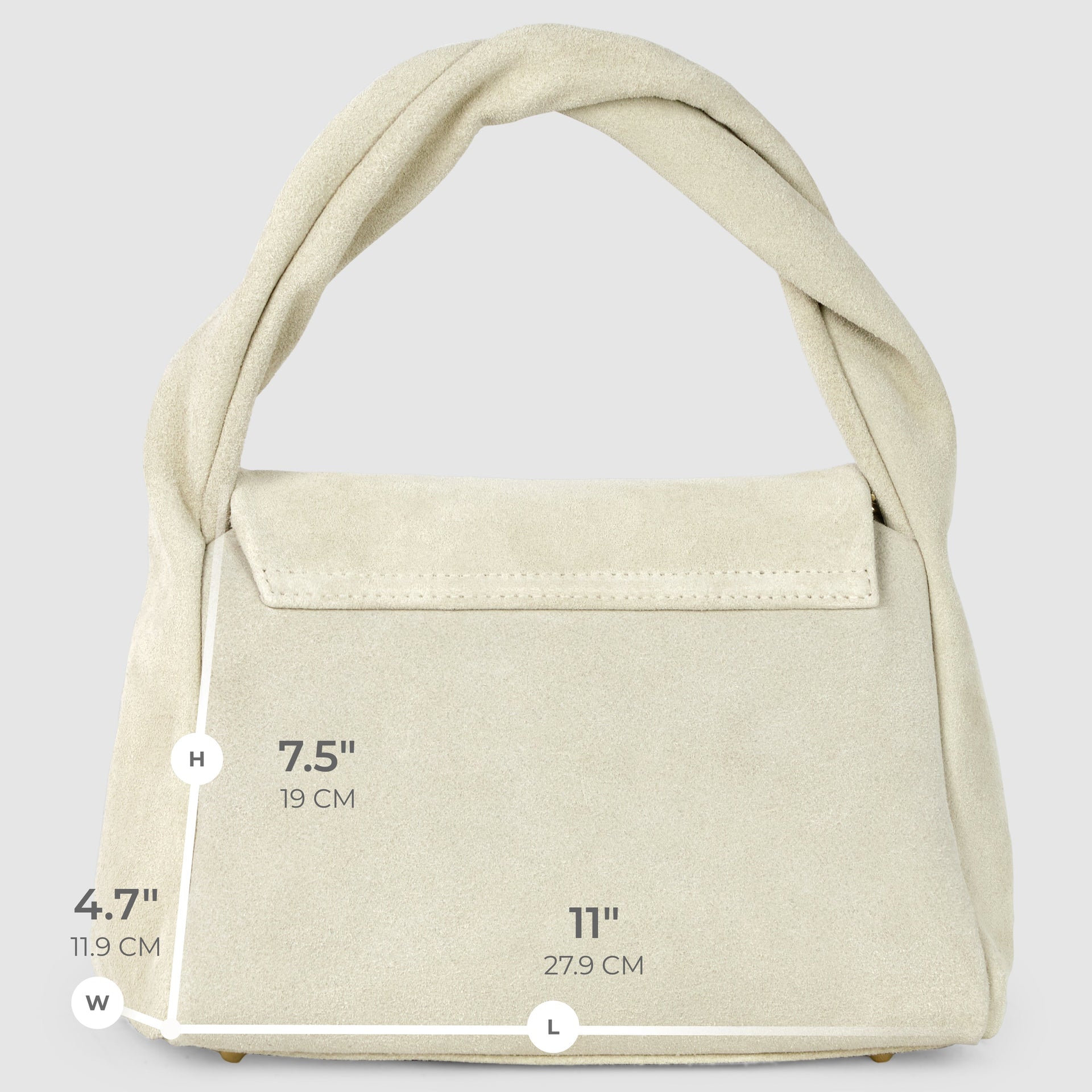 Italian Genuine Suede Top-Handle Bag with Adjustable Strap