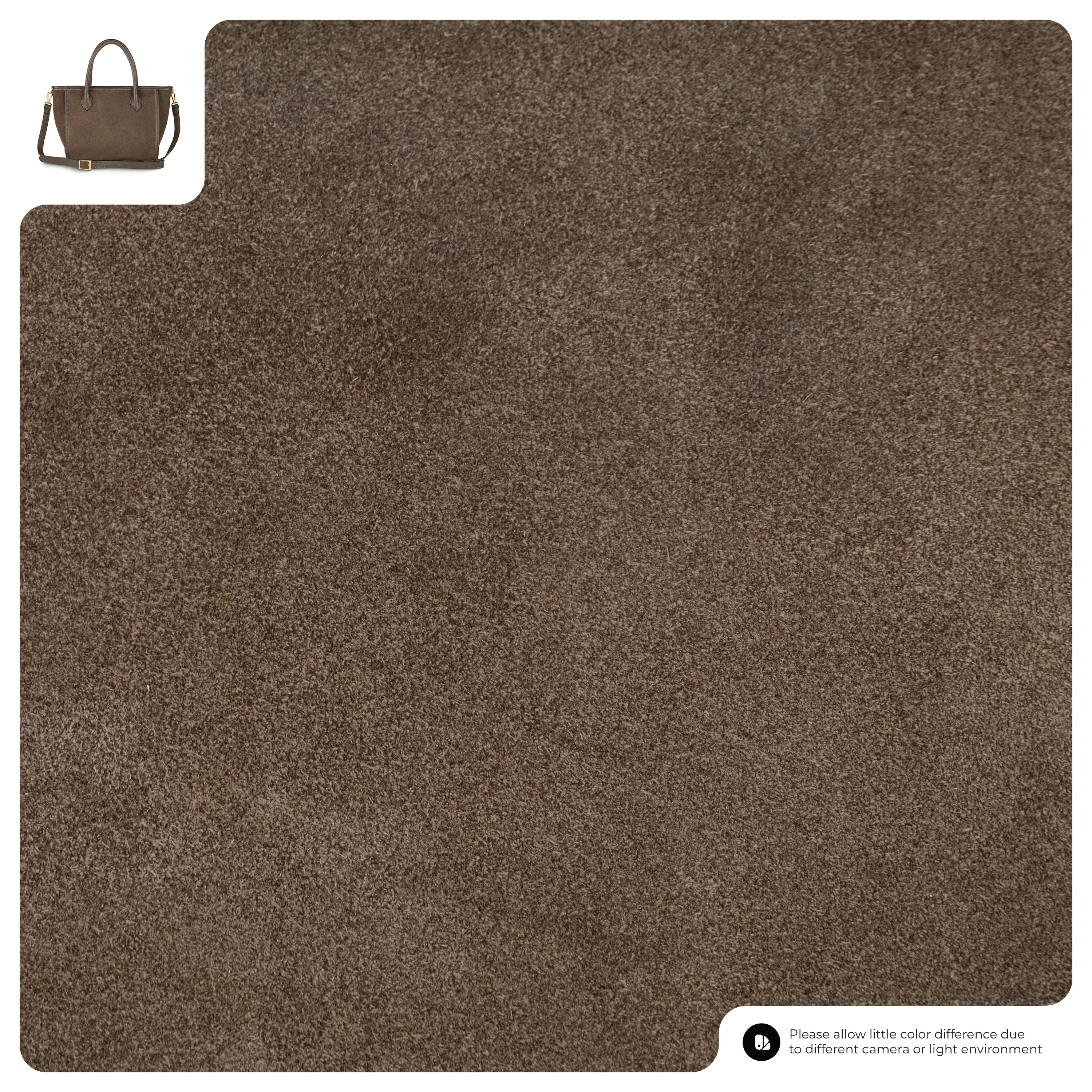 Italian Genuine Suede Top-Handle Bag in Brown and Tan