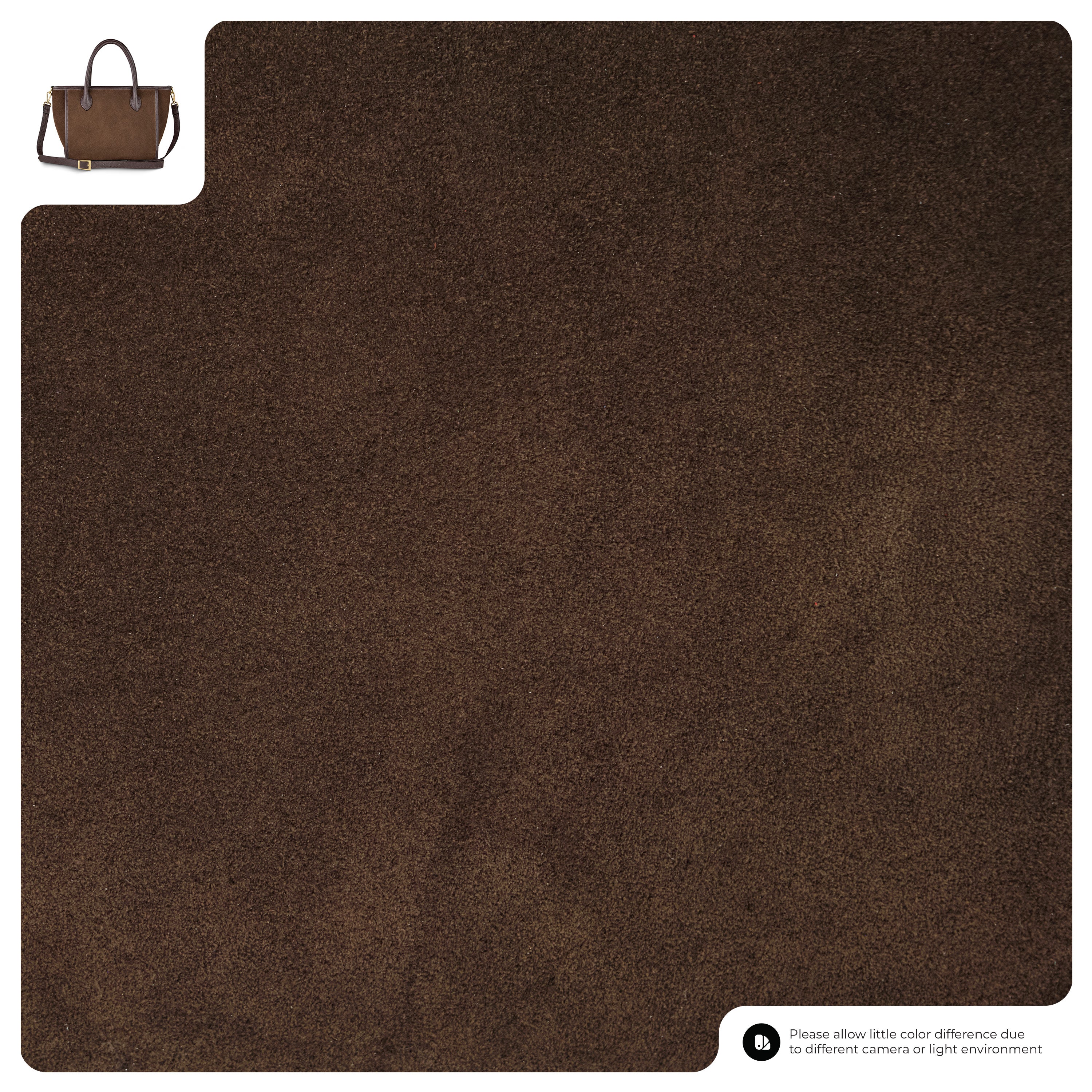 Italian Genuine Suede Top-Handle Bag in Brown and Tan