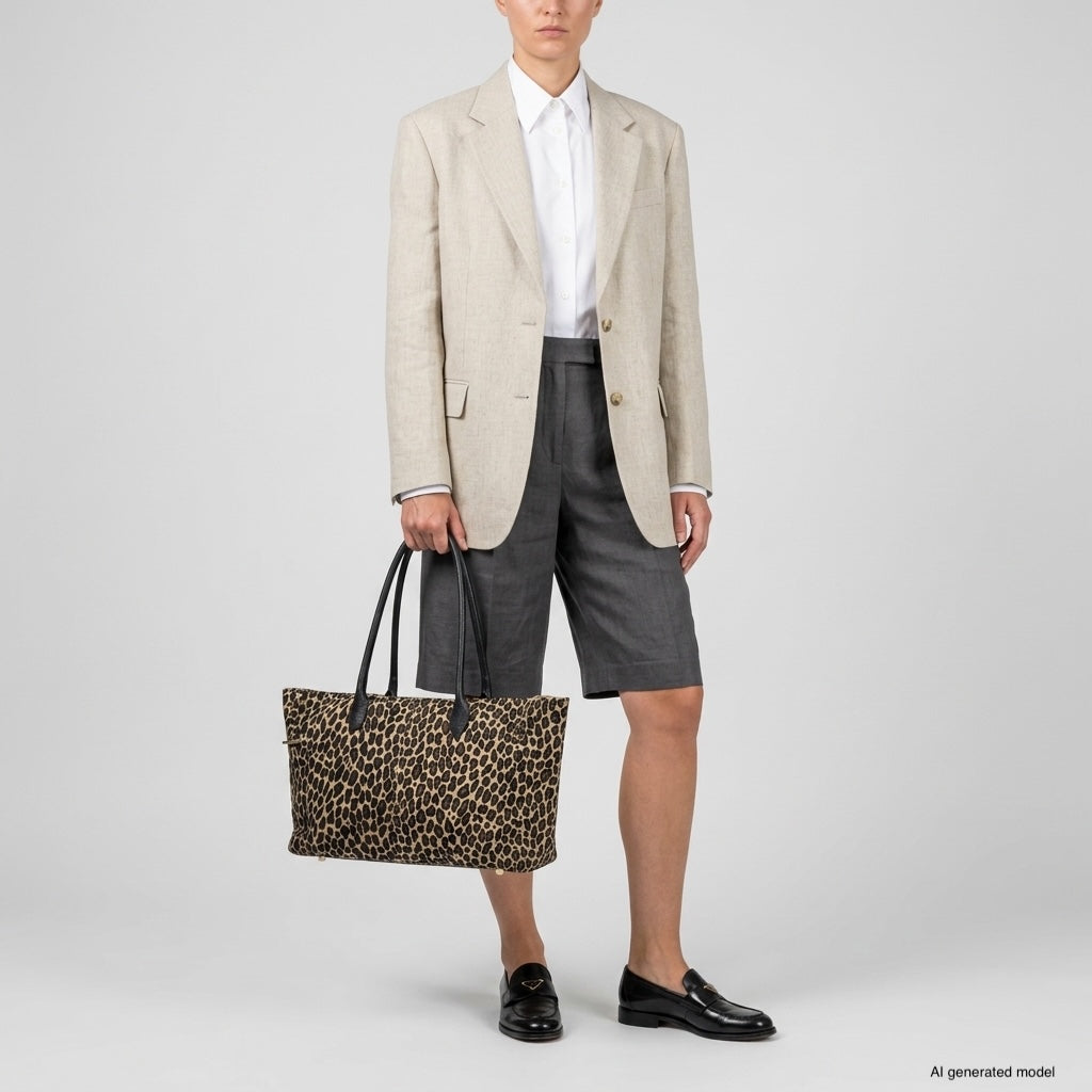 Large Italian Genuine Suede Carryall Tote Bag