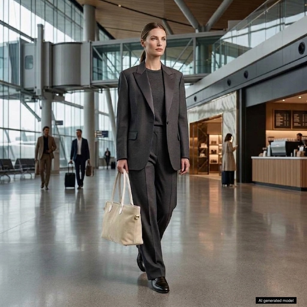 Large Italian Genuine Suede Carryall Tote Bag