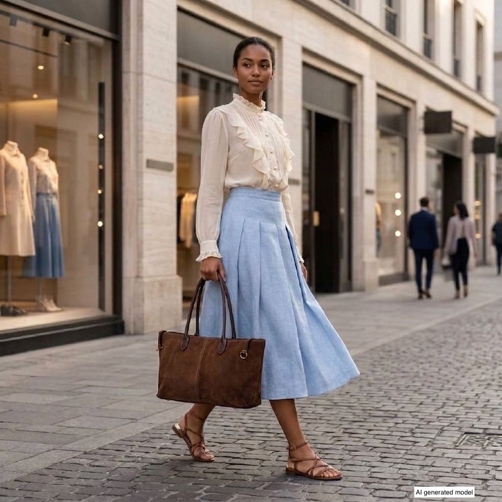 Large Italian Genuine Suede Carryall Tote Bag