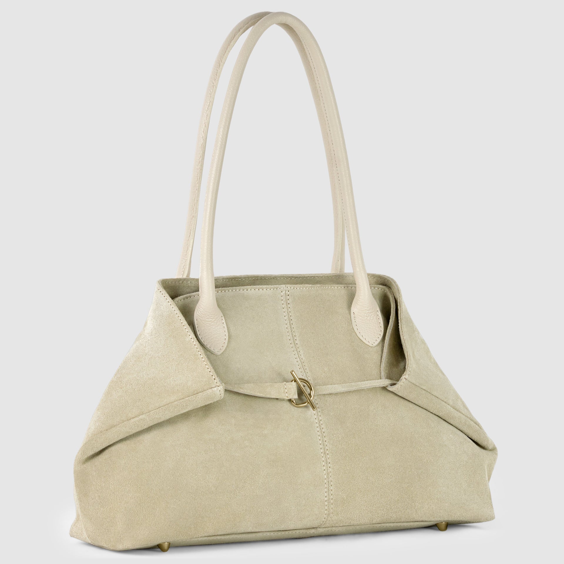Large Italian Genuine Suede Carryall Tote Bag