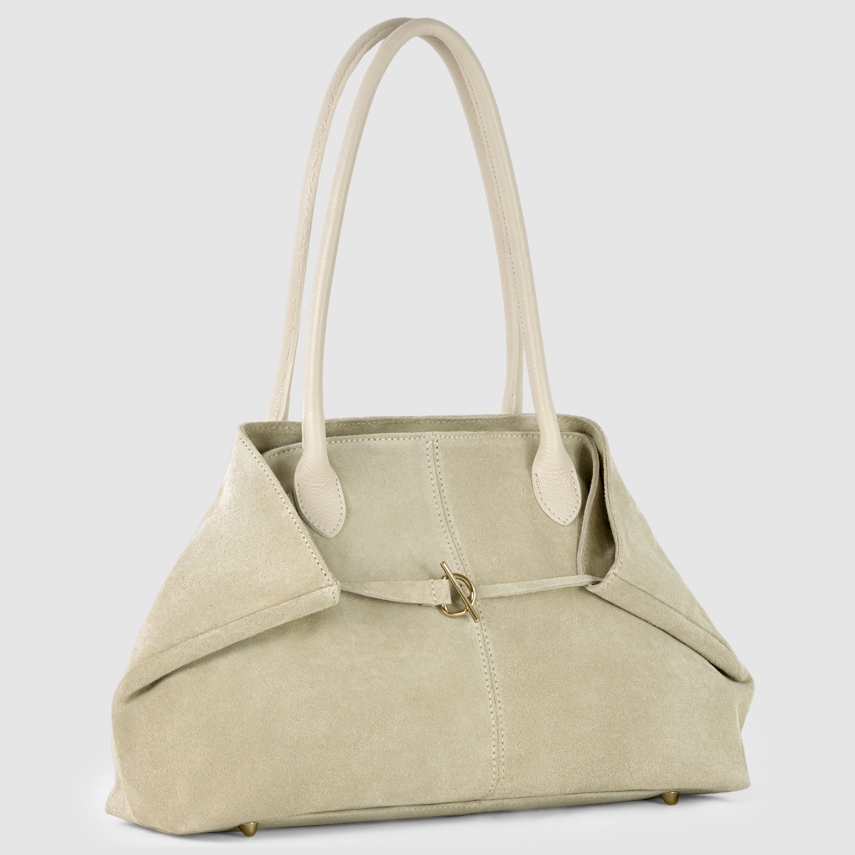 Large Italian Genuine Suede Carryall Tote Bag