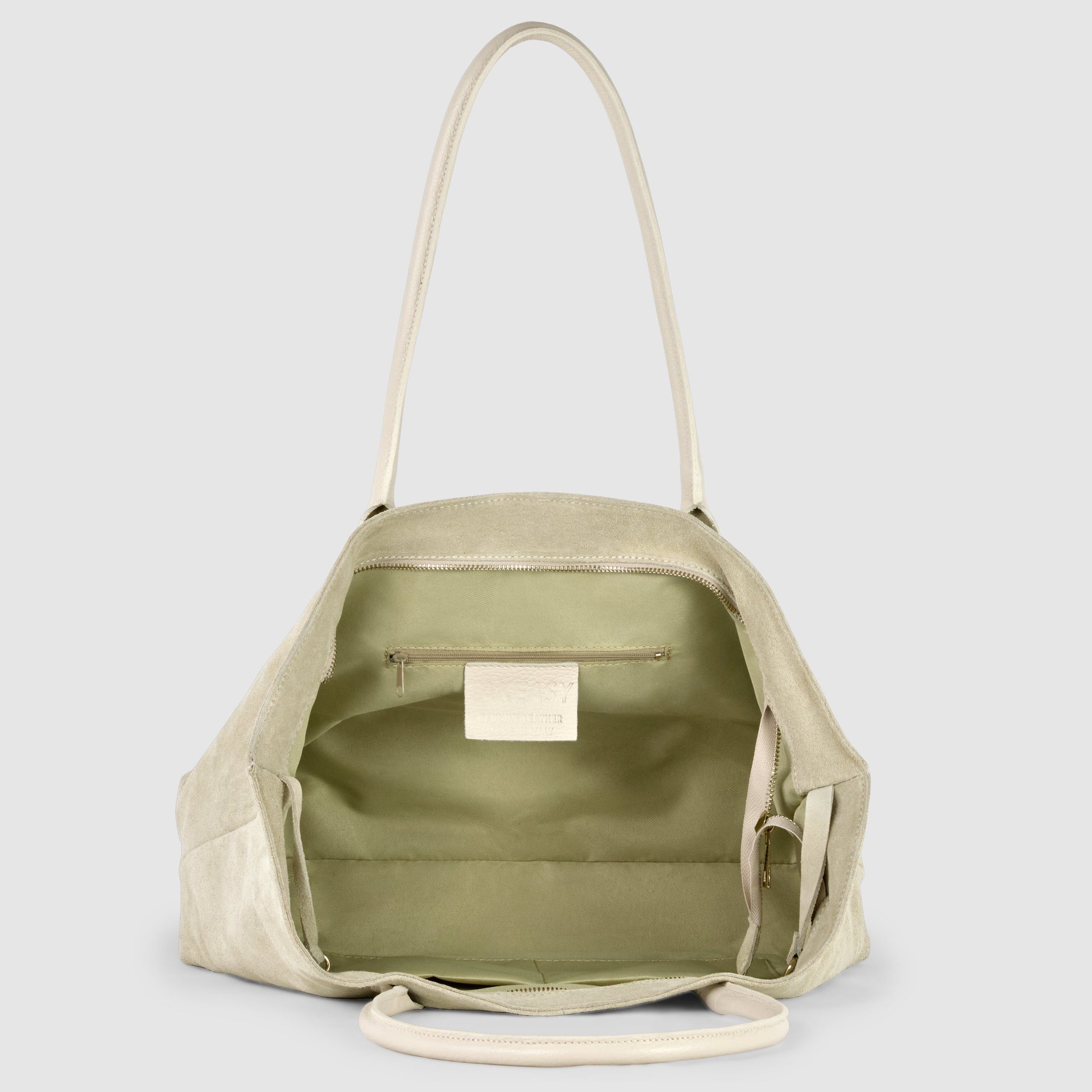 Large Italian Genuine Suede Carryall Tote Bag