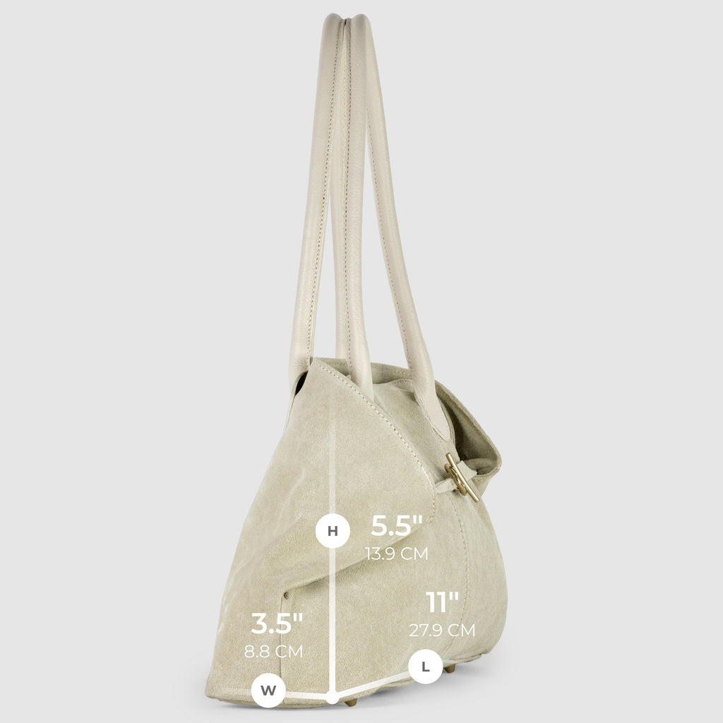 Large Italian Genuine Suede Carryall Tote Bag