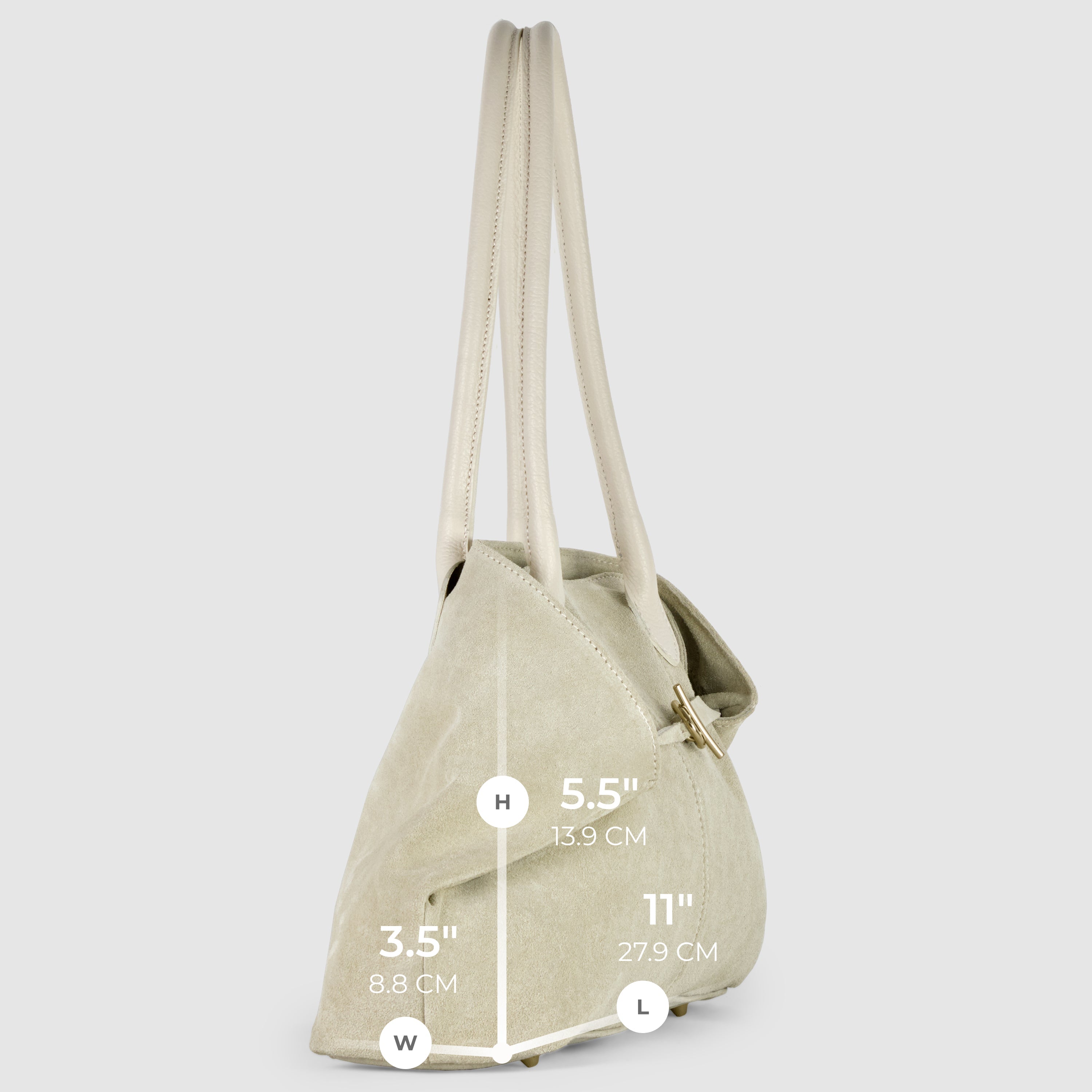 Large Italian Genuine Suede Carryall Tote Bag