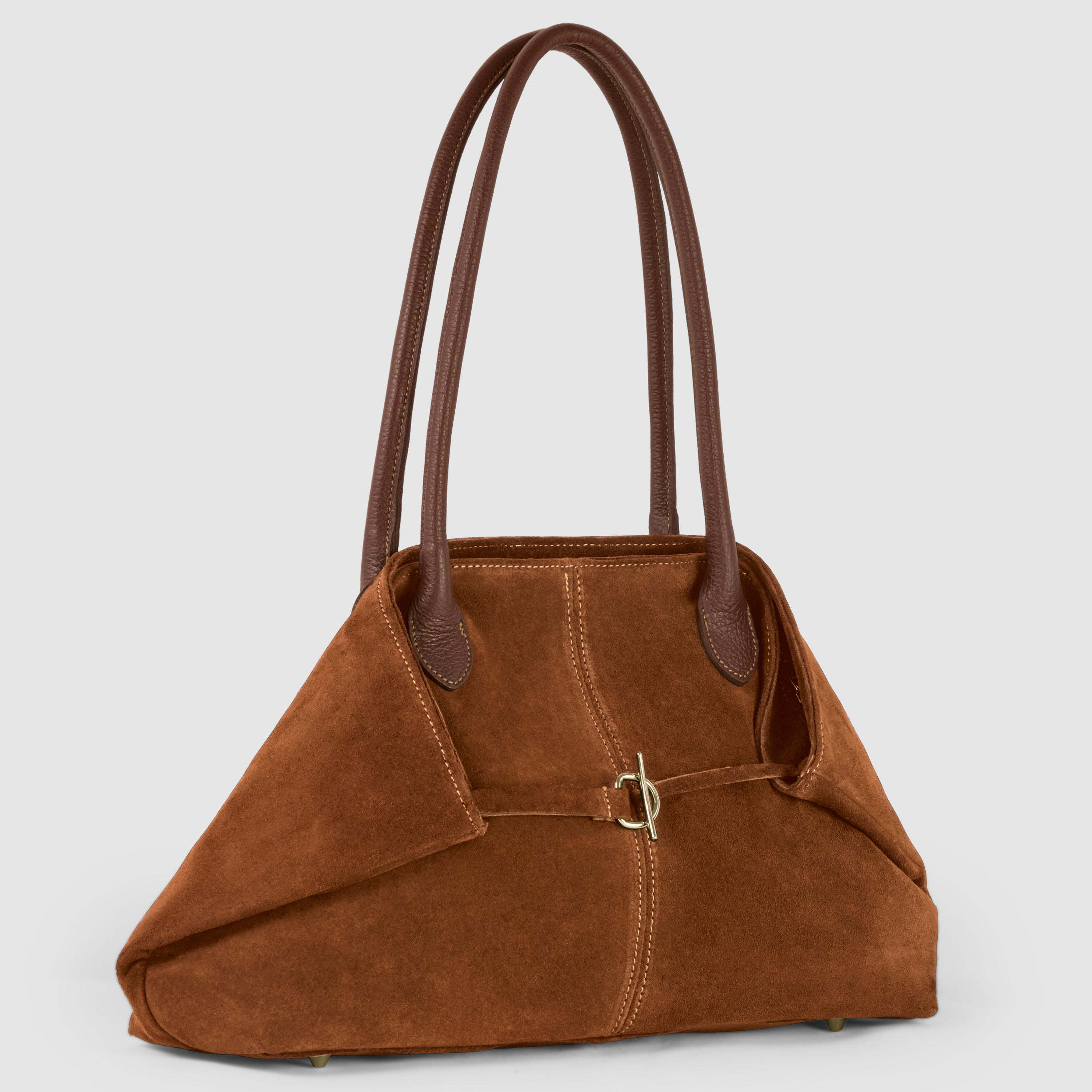 Large Italian Genuine Suede Carryall Tote Bag