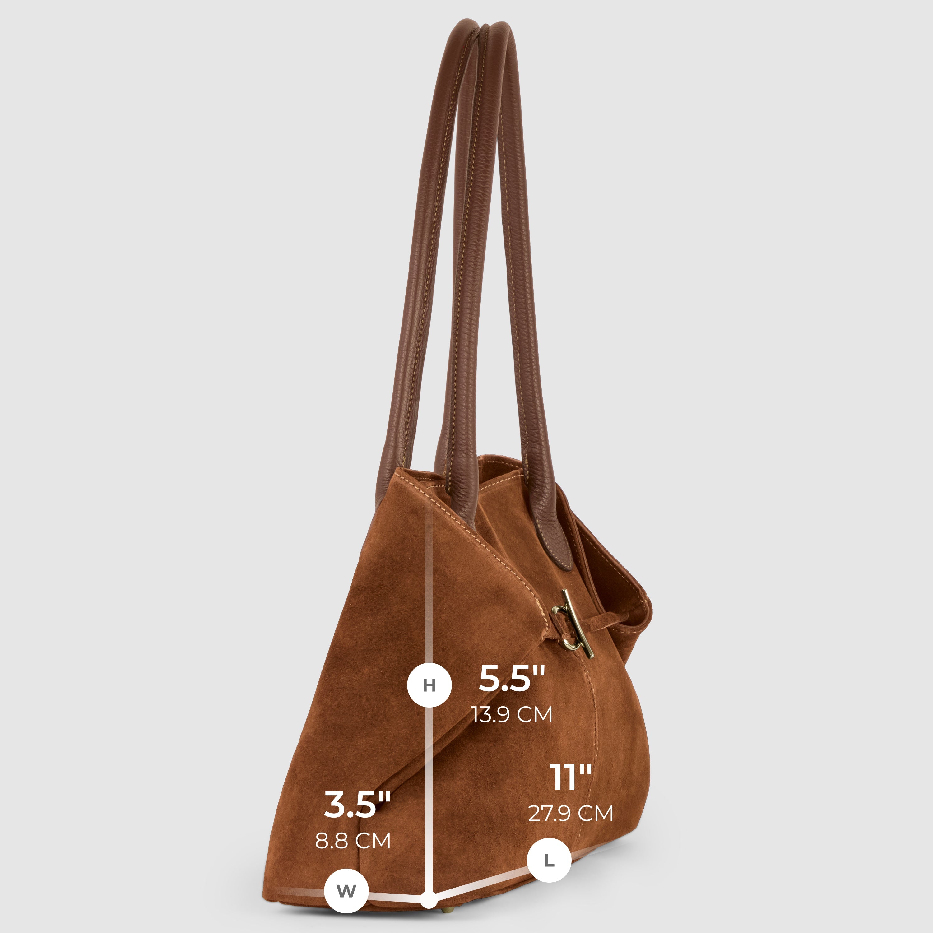 Large Italian Genuine Suede Carryall Tote Bag