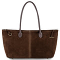 Large Italian Genuine Suede Carryall Tote Bag