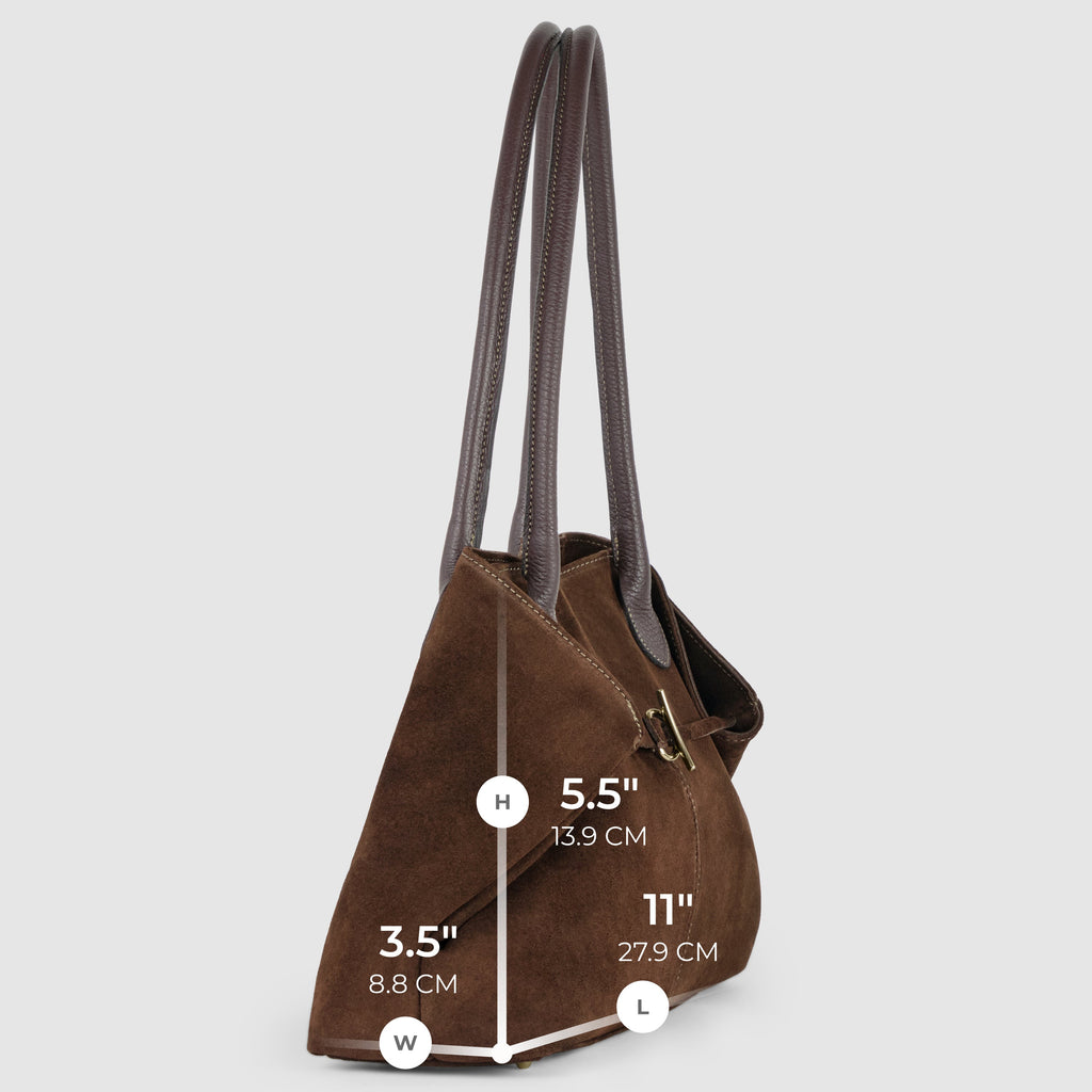 Large Italian Genuine Suede Carryall Tote Bag