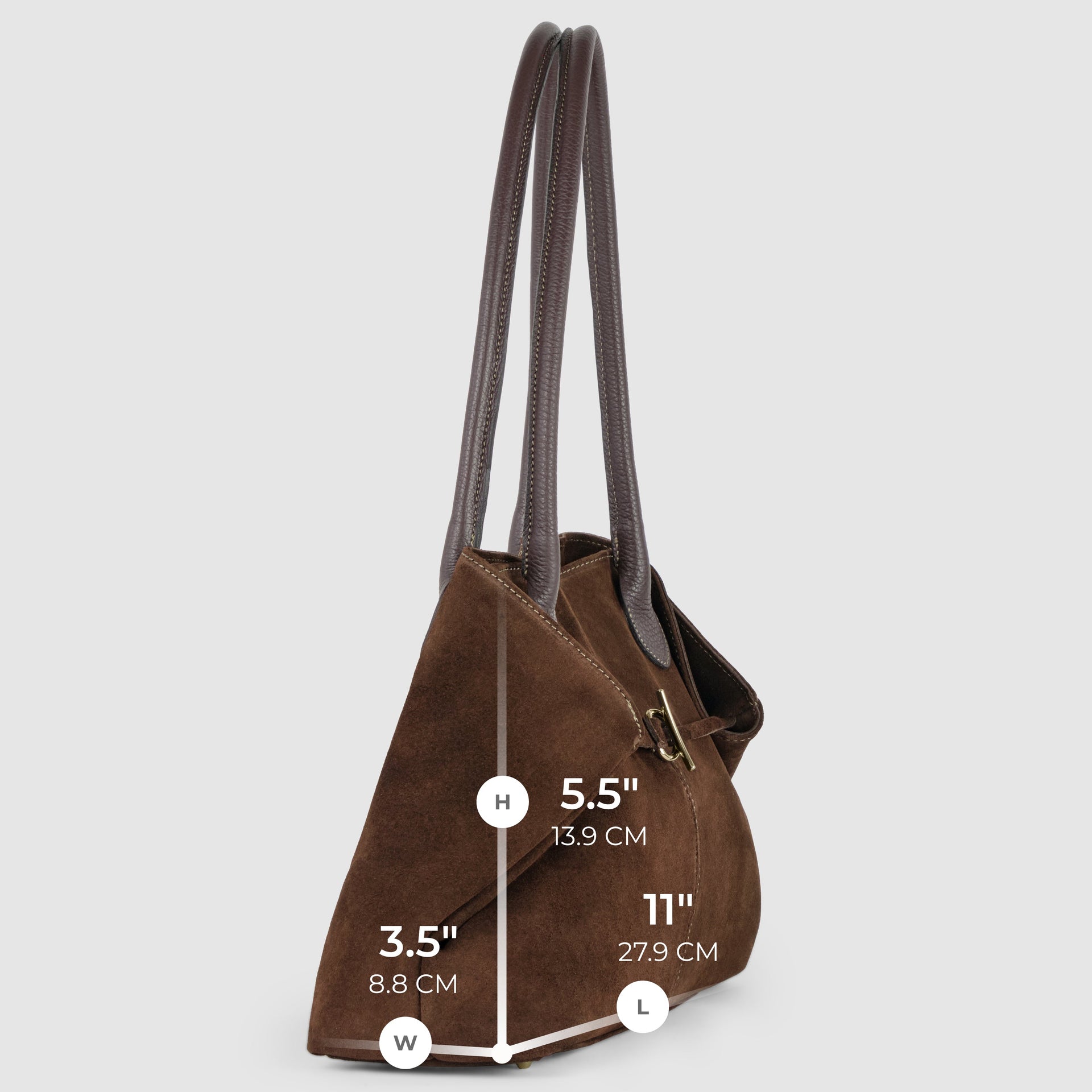 Large Italian Genuine Suede Carryall Tote Bag