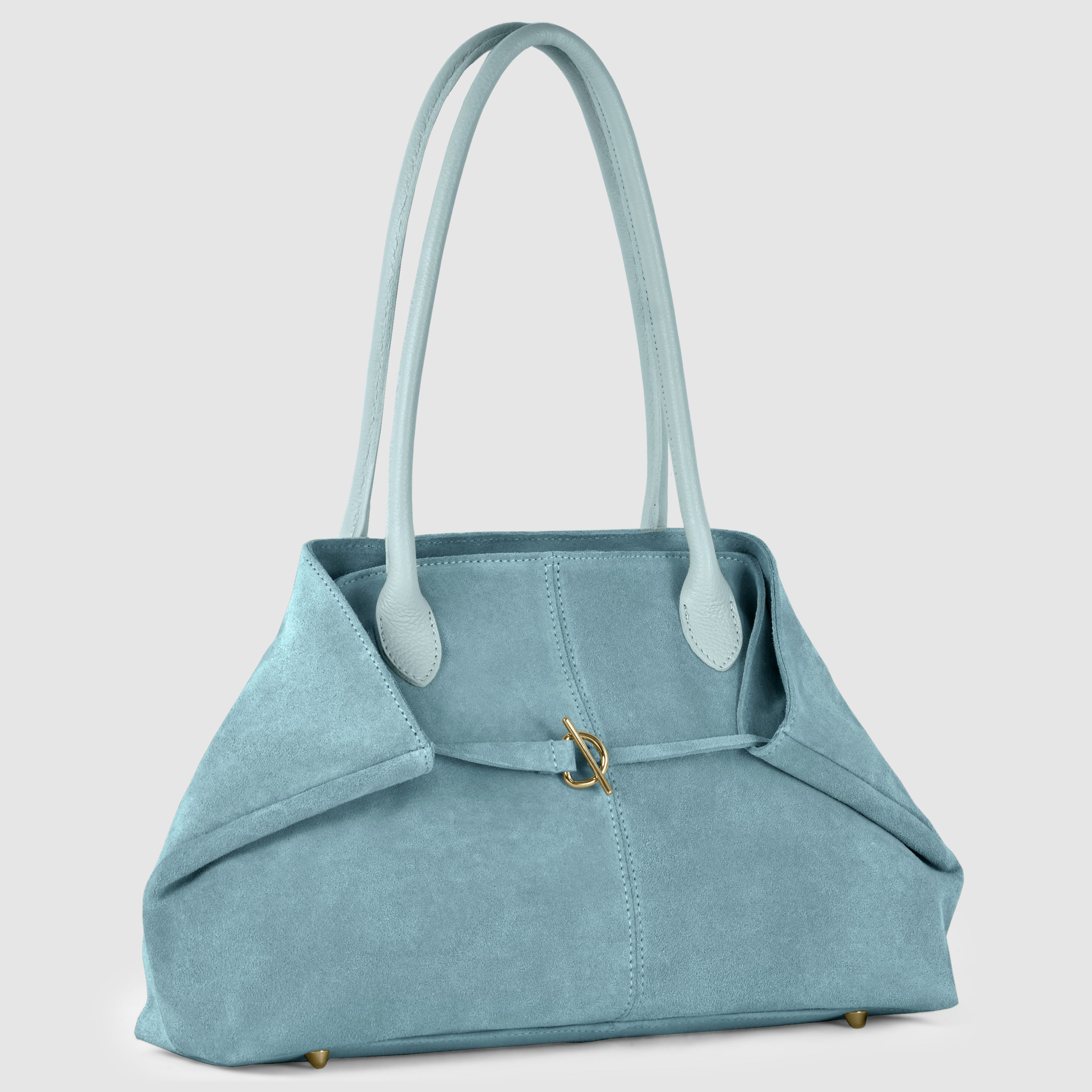 Large Italian Genuine Suede Carryall Tote Bag