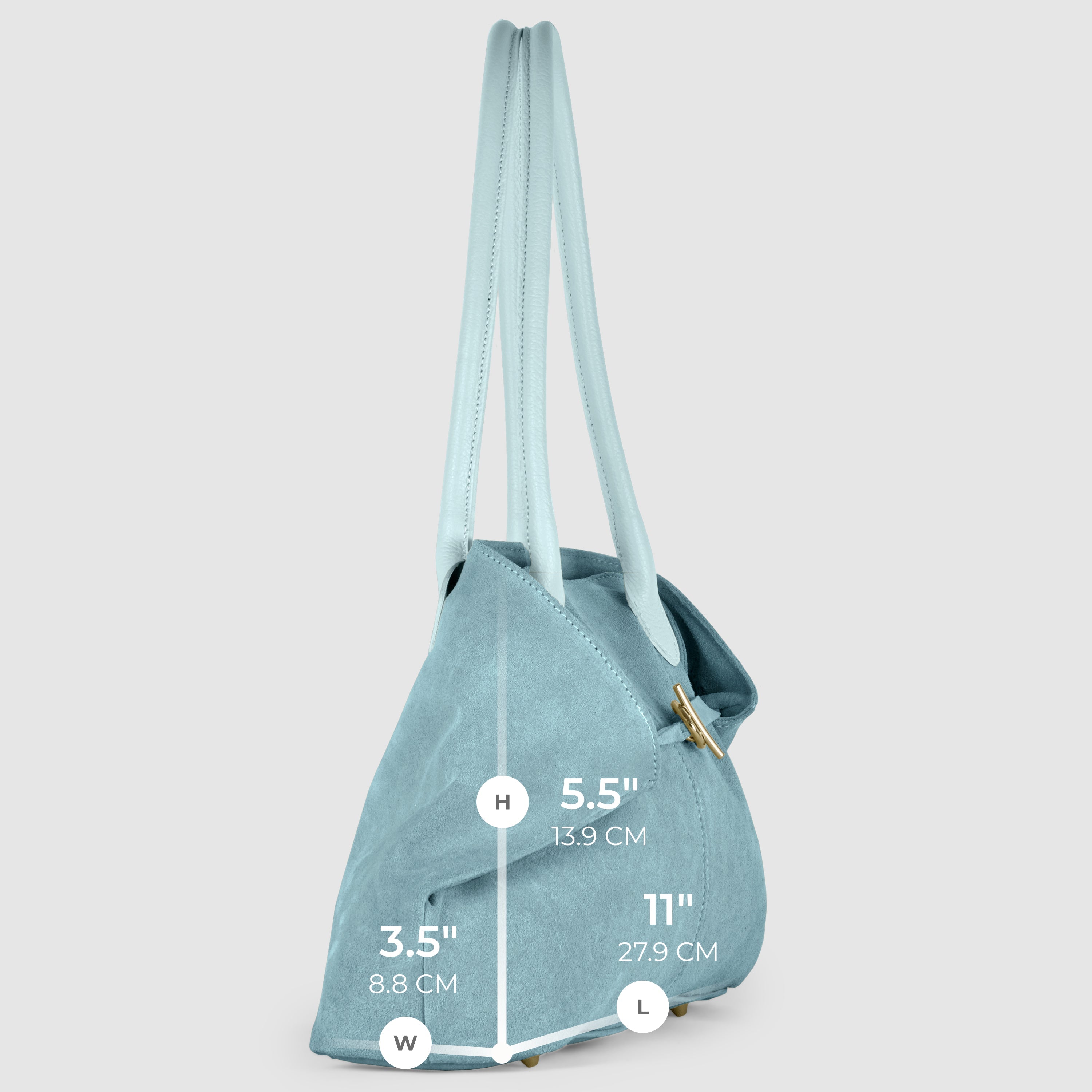 Large Italian Genuine Suede Carryall Tote Bag