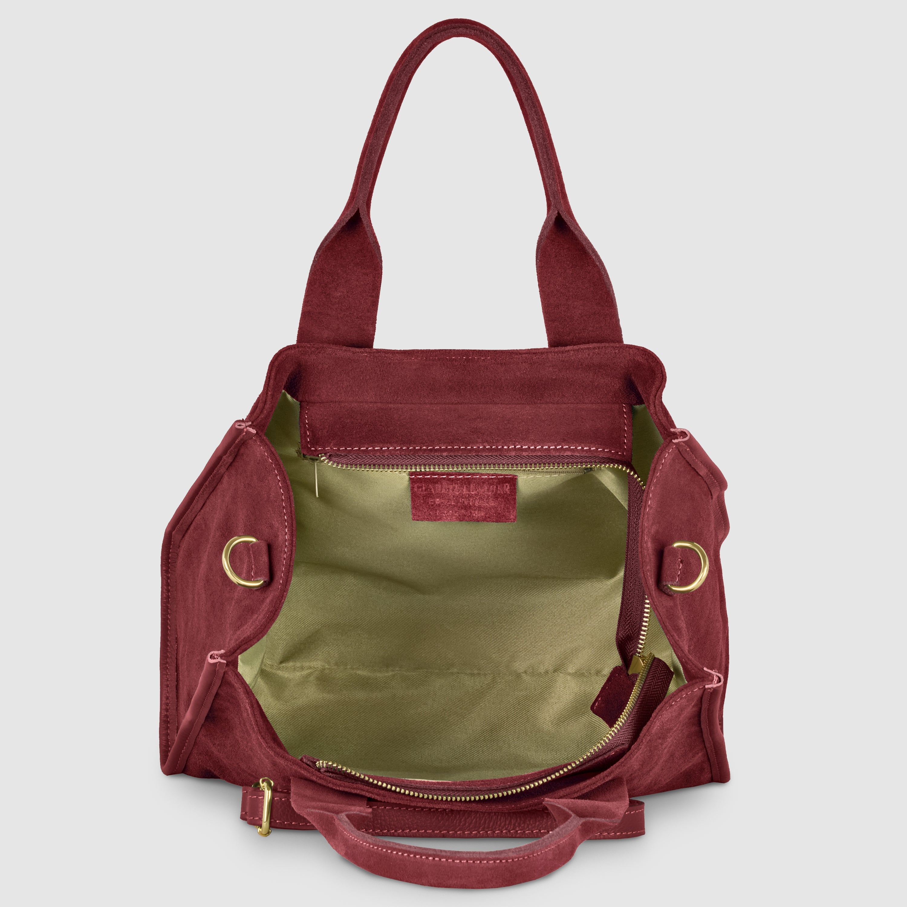 Italian Genuine Suede Dark Brown Structured Tote Bag