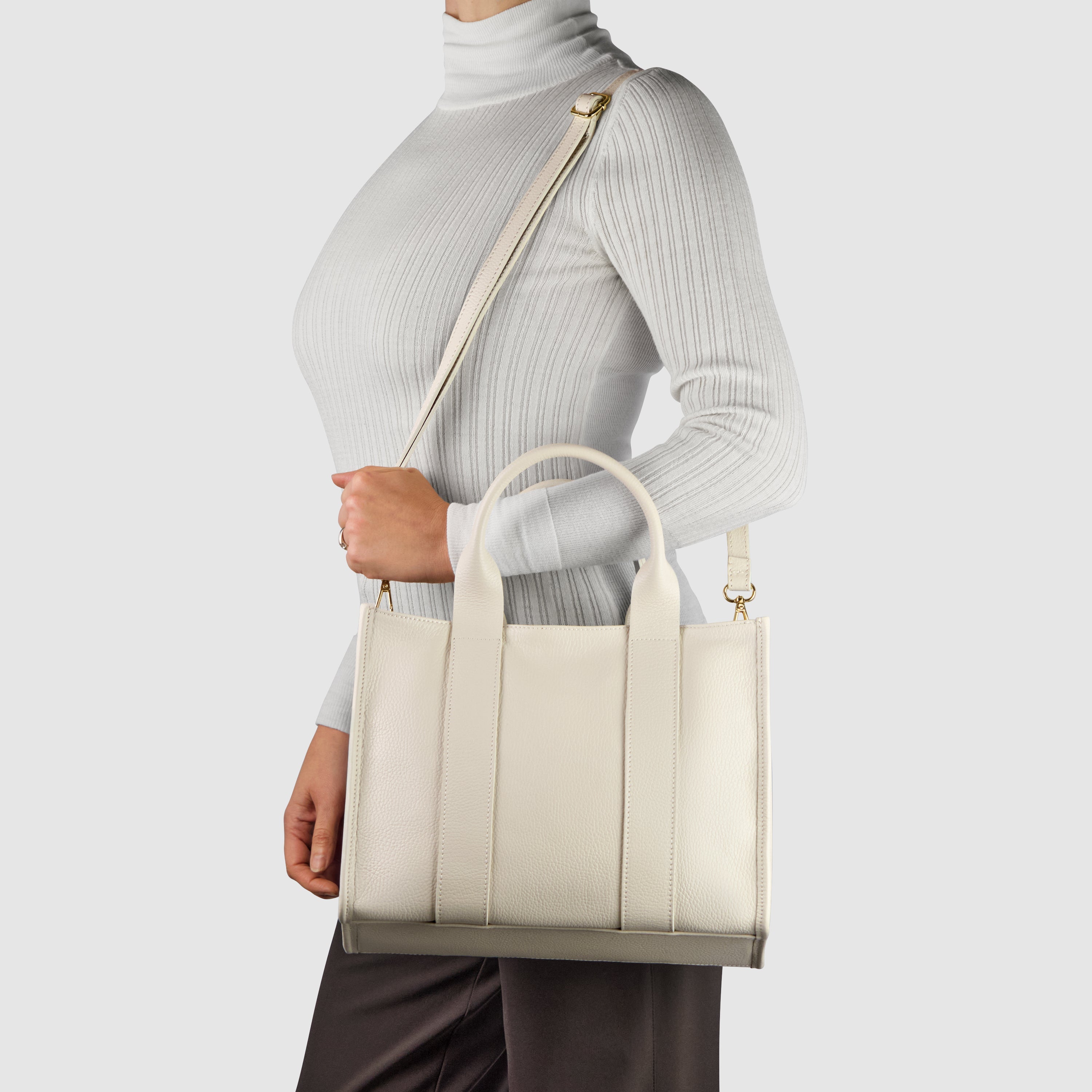 Italian Calf Leather Tote Bag – Structured Professional Purse
