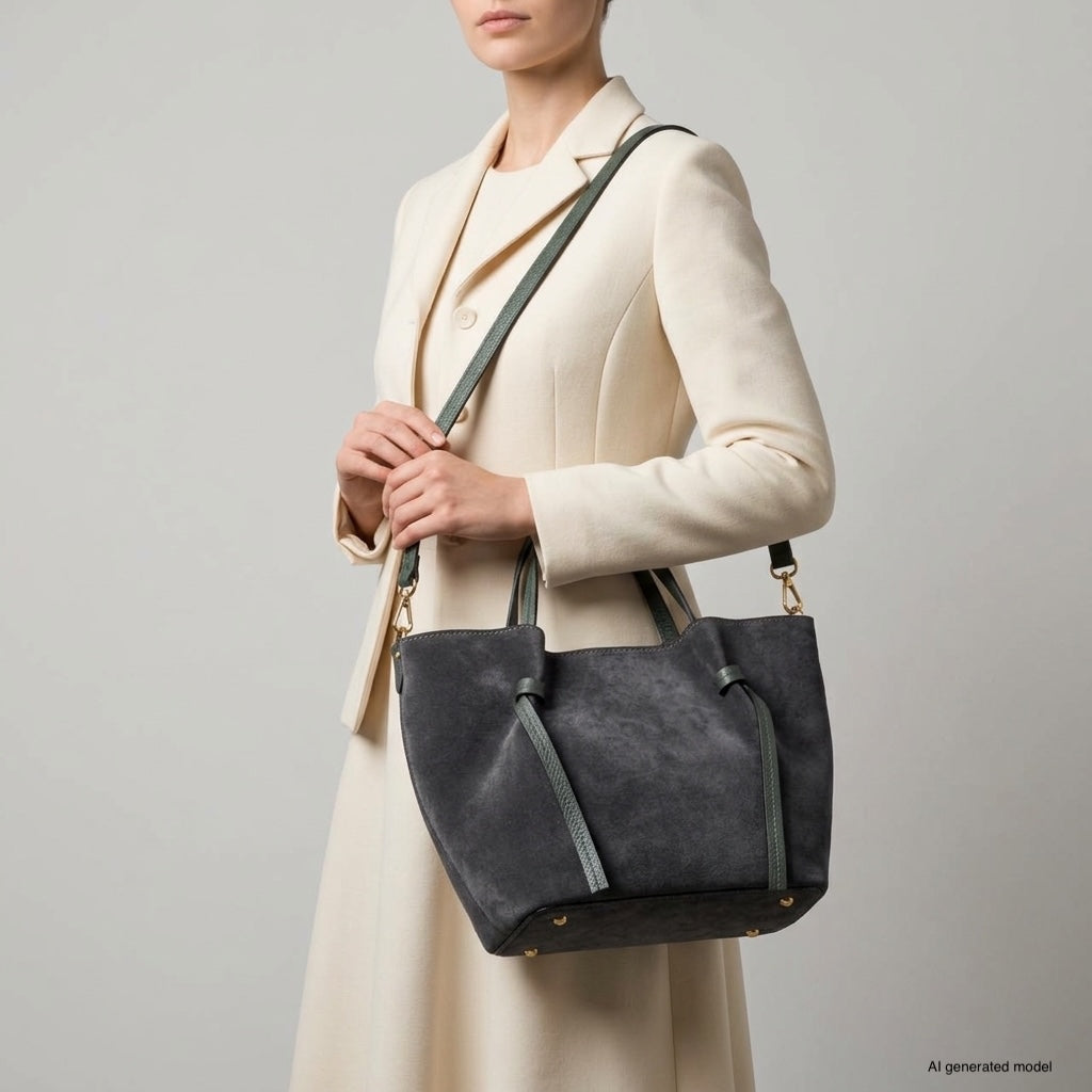Italian Genuine Suede Tote Bag – Spacious Everyday Carryall