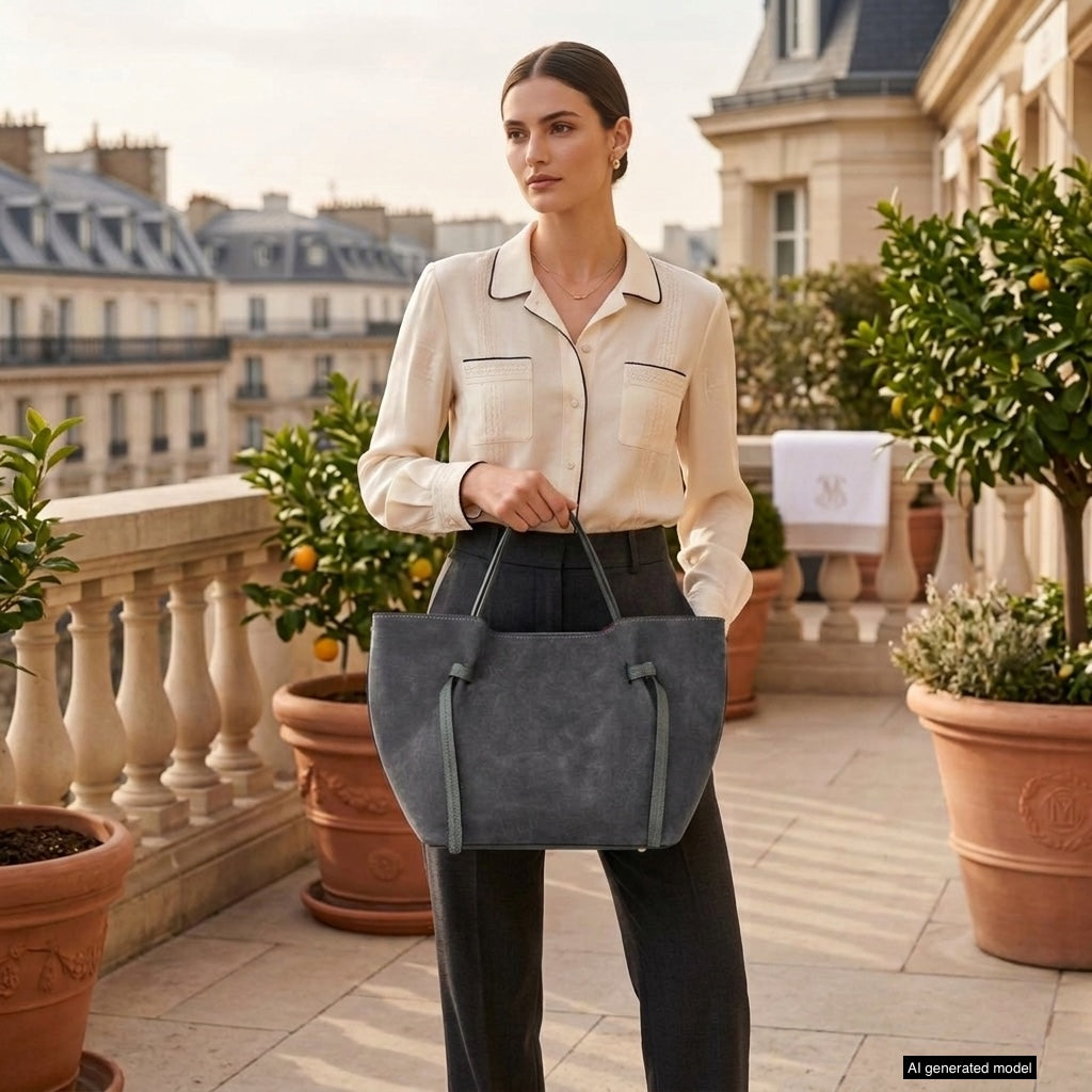 Italian Genuine Suede Tote Bag – Spacious Everyday Carryall