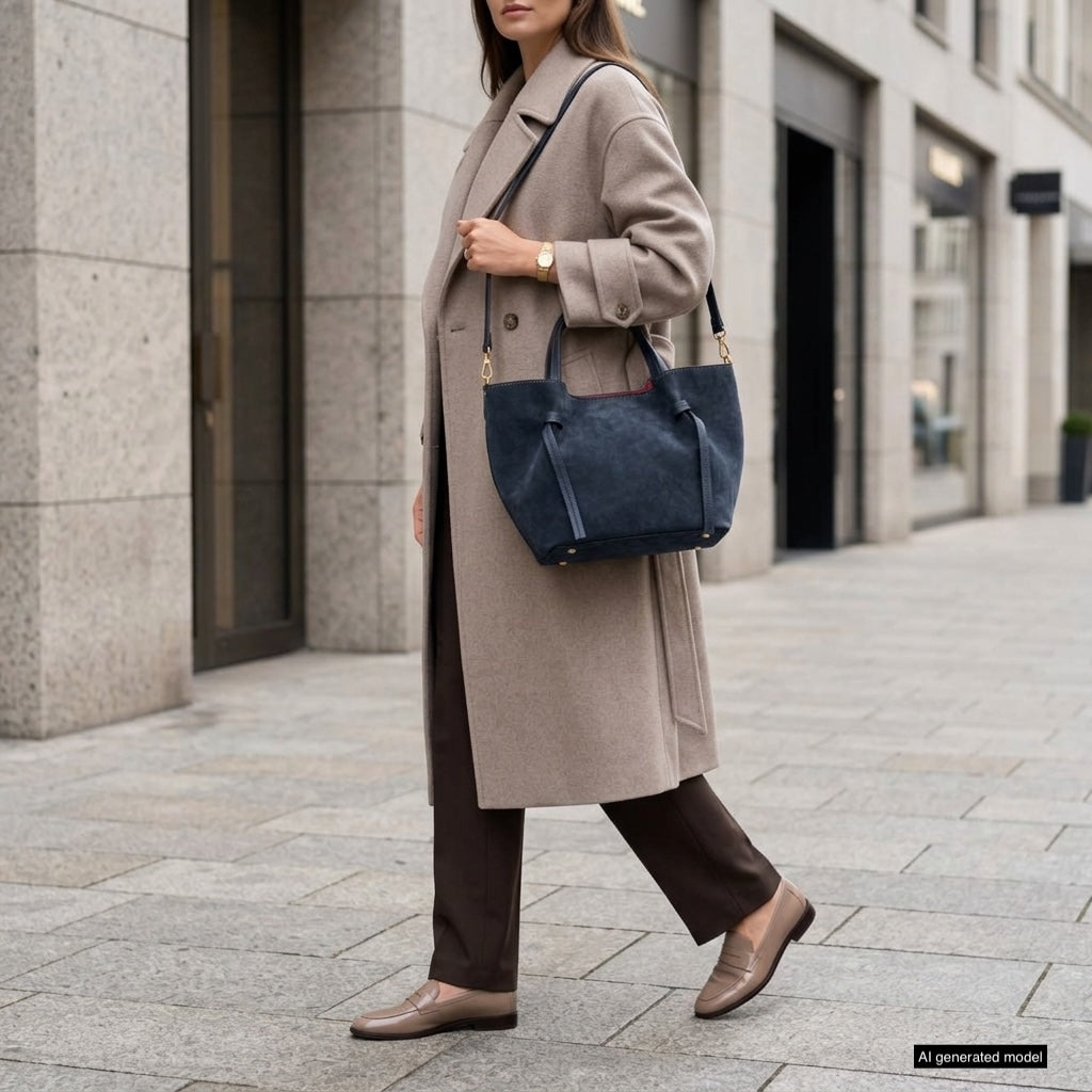 Italian Genuine Suede Tote Bag – Spacious Everyday Carryall