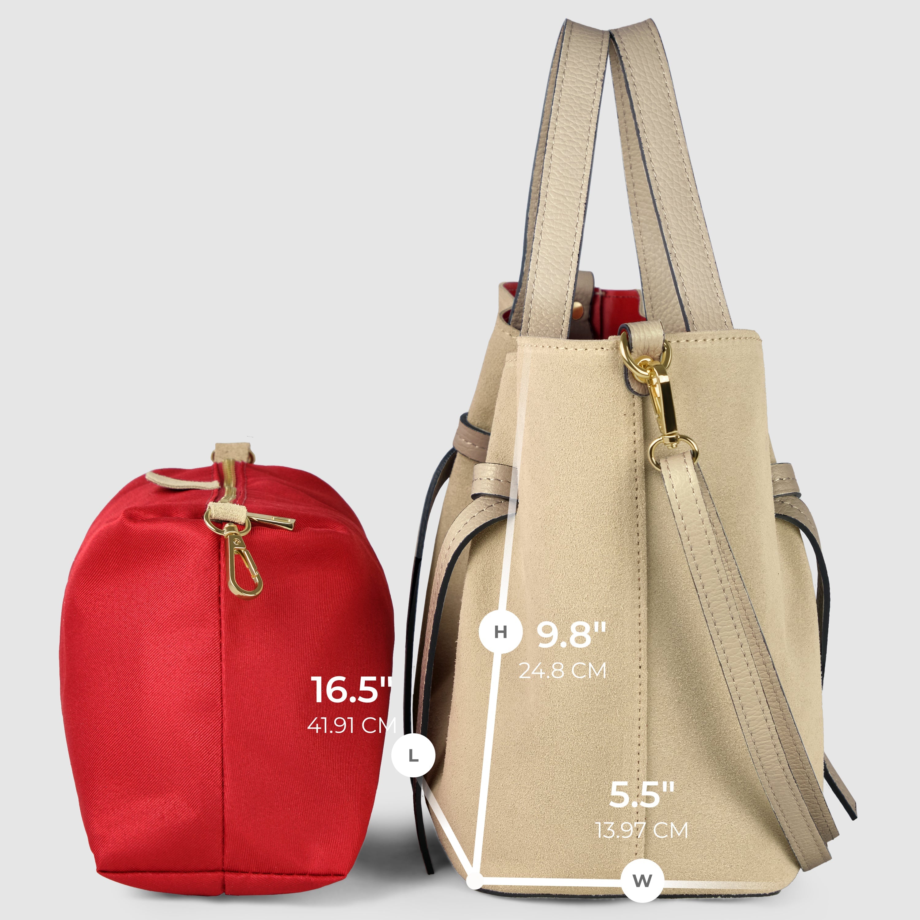 Italian Genuine Suede Tote Bag – Spacious Everyday Carryall