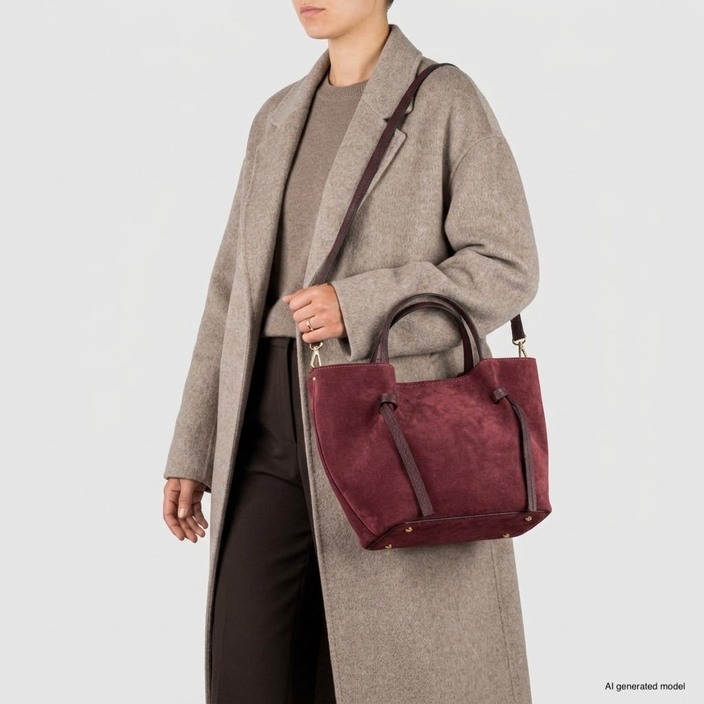Italian Genuine Suede Tote Bag – Spacious Everyday Carryall