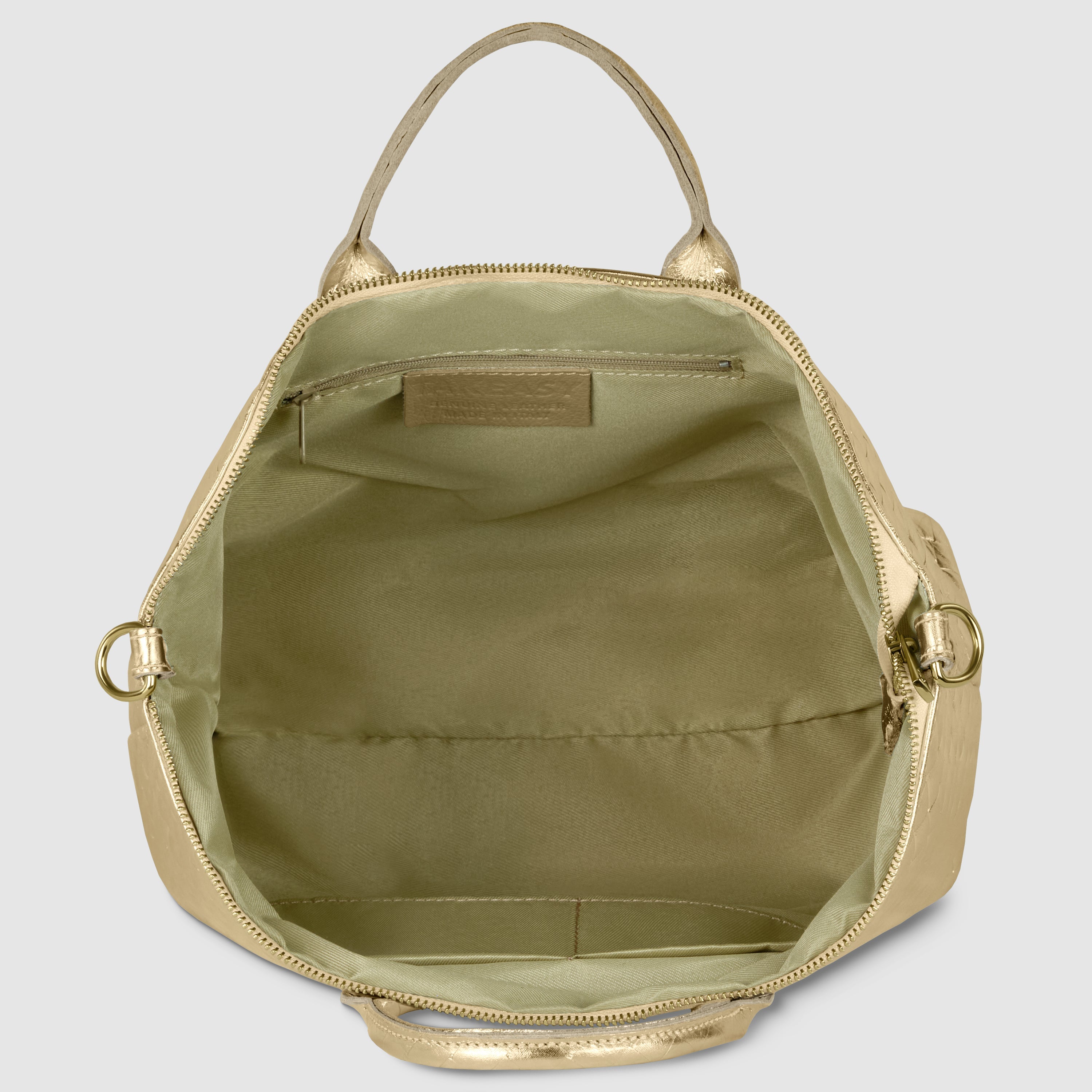Italian Metallic Suede Weave Top-Handle Handbag