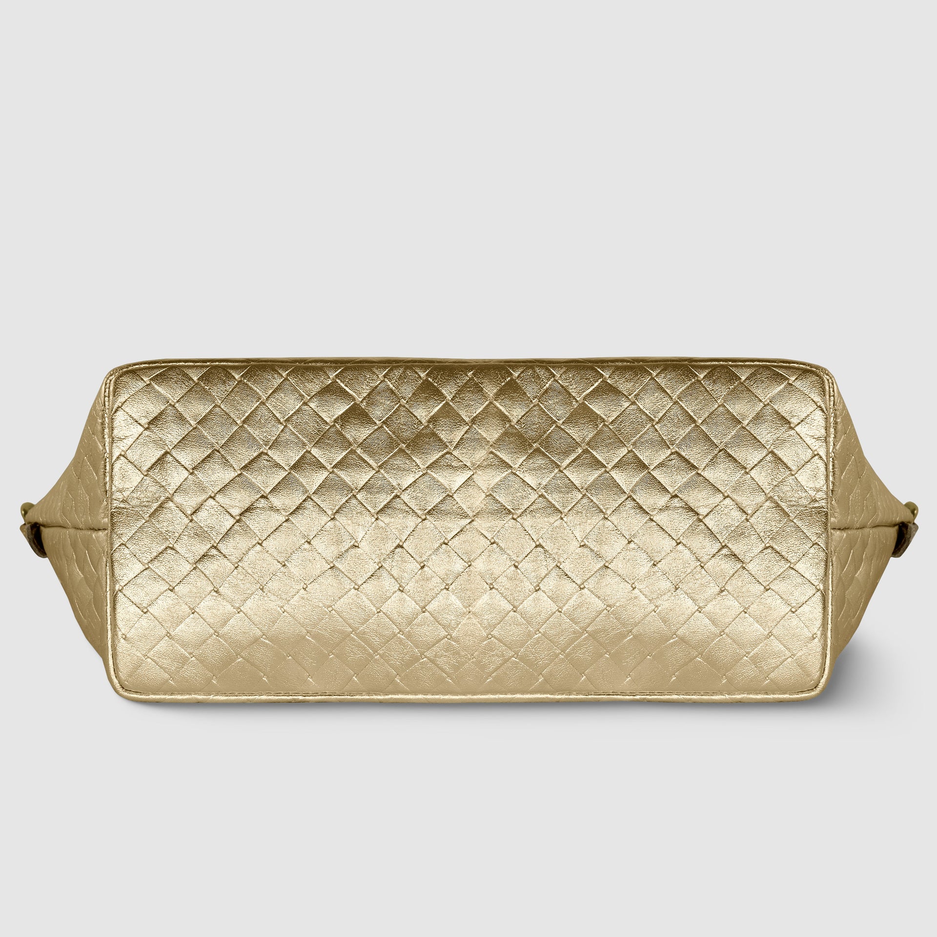 Italian Metallic Suede Weave Top-Handle Handbag