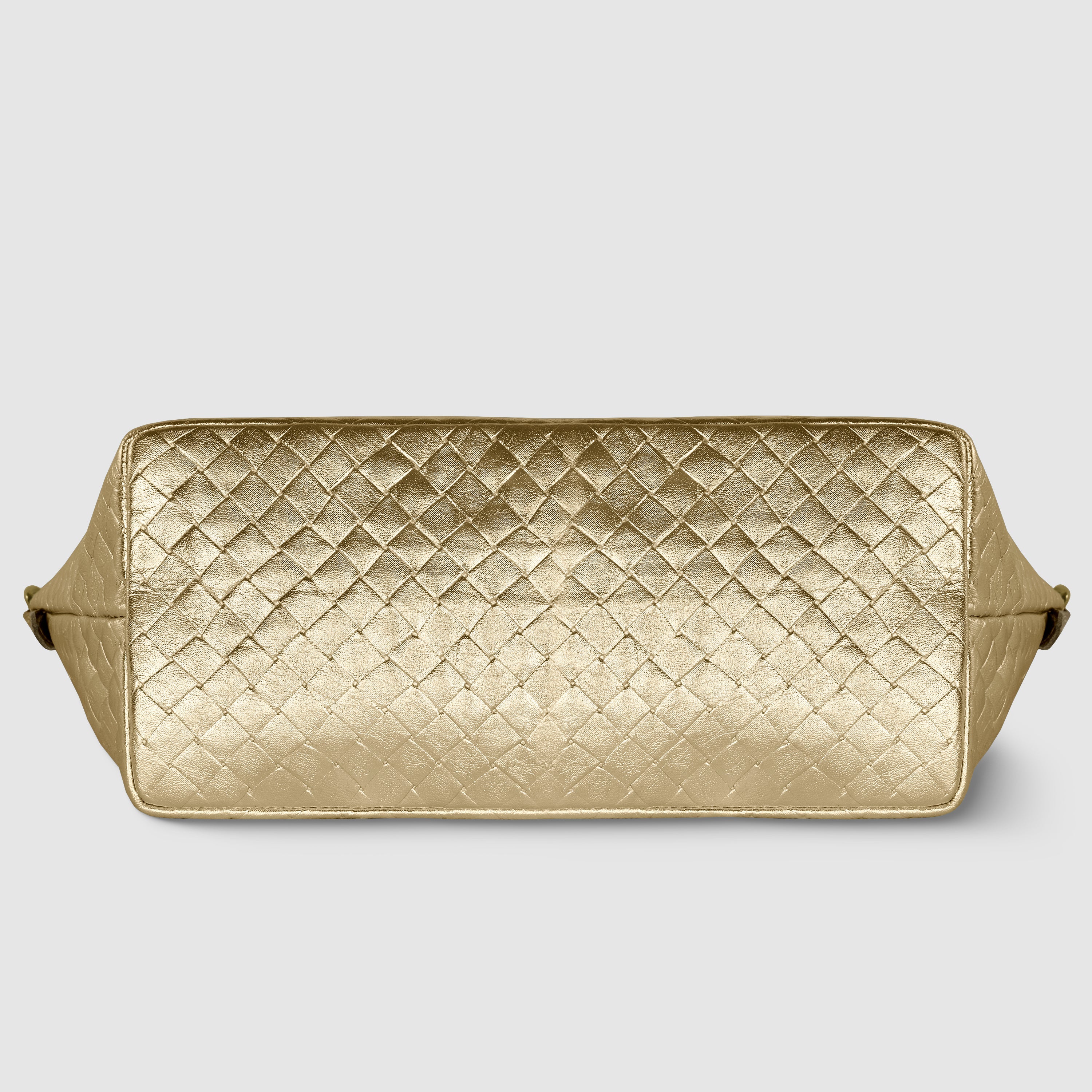 Italian Metallic Suede Weave Top-Handle Handbag