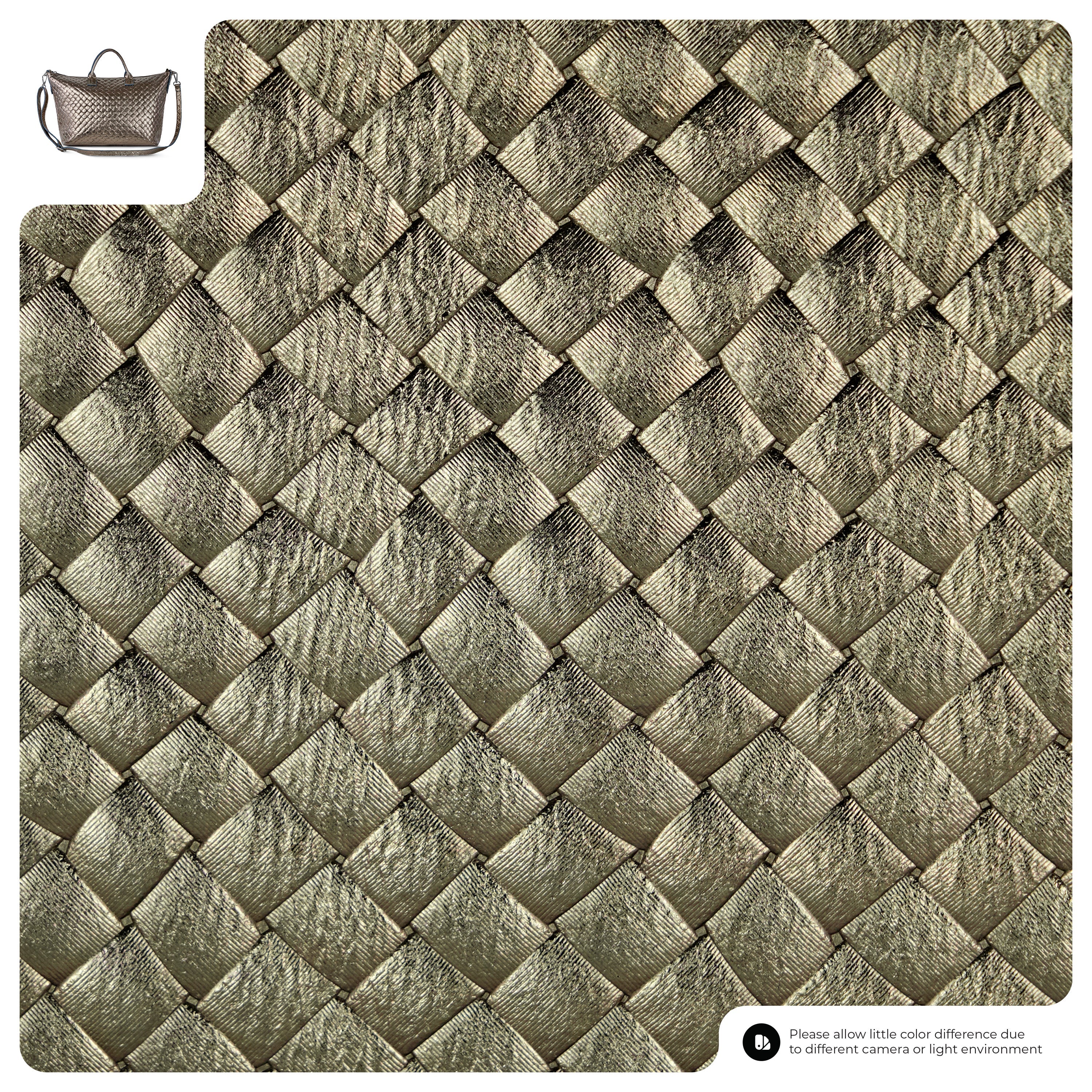 Italian Metallic Suede Weave Top-Handle Handbag