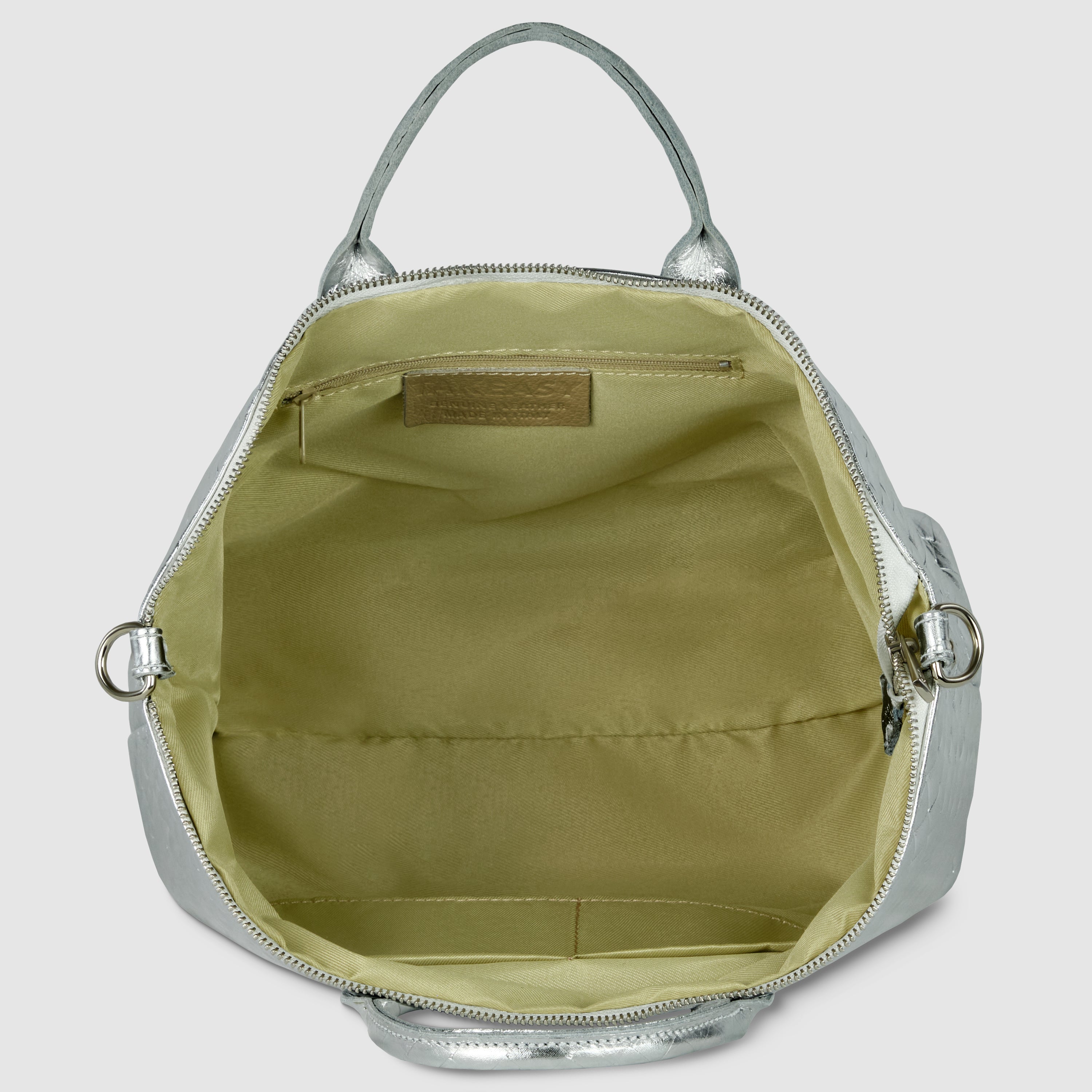 Italian Metallic Suede Weave Top-Handle Handbag