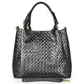 Italian Metallic Bronze Weave Suede Top-Handle Bag