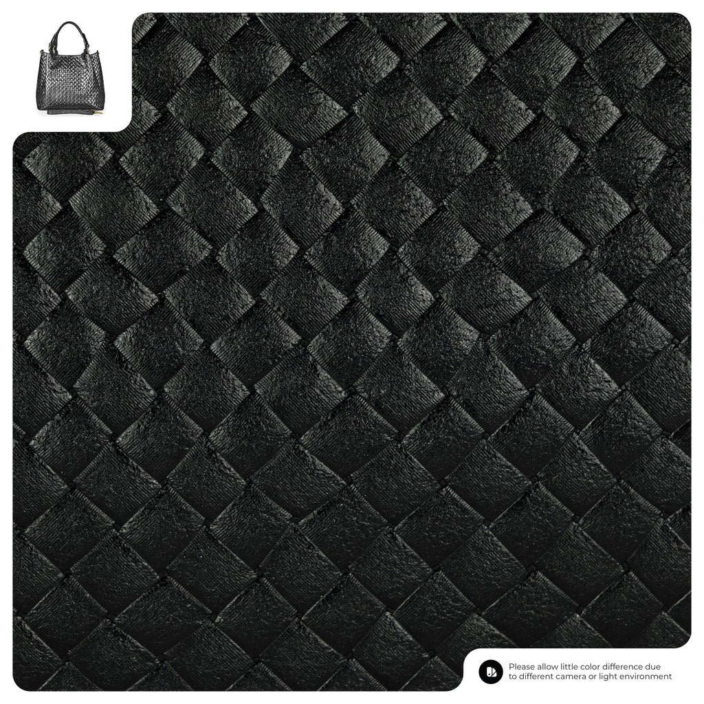 Italian Metallic Bronze Weave Suede Top-Handle Bag