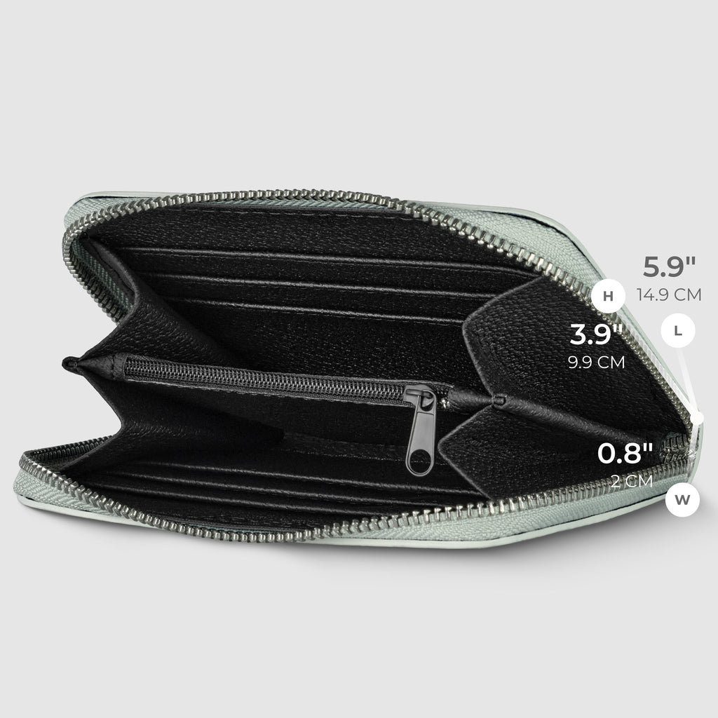 Italian Genuine Metallic Suede Woven Zip-Around Wallet