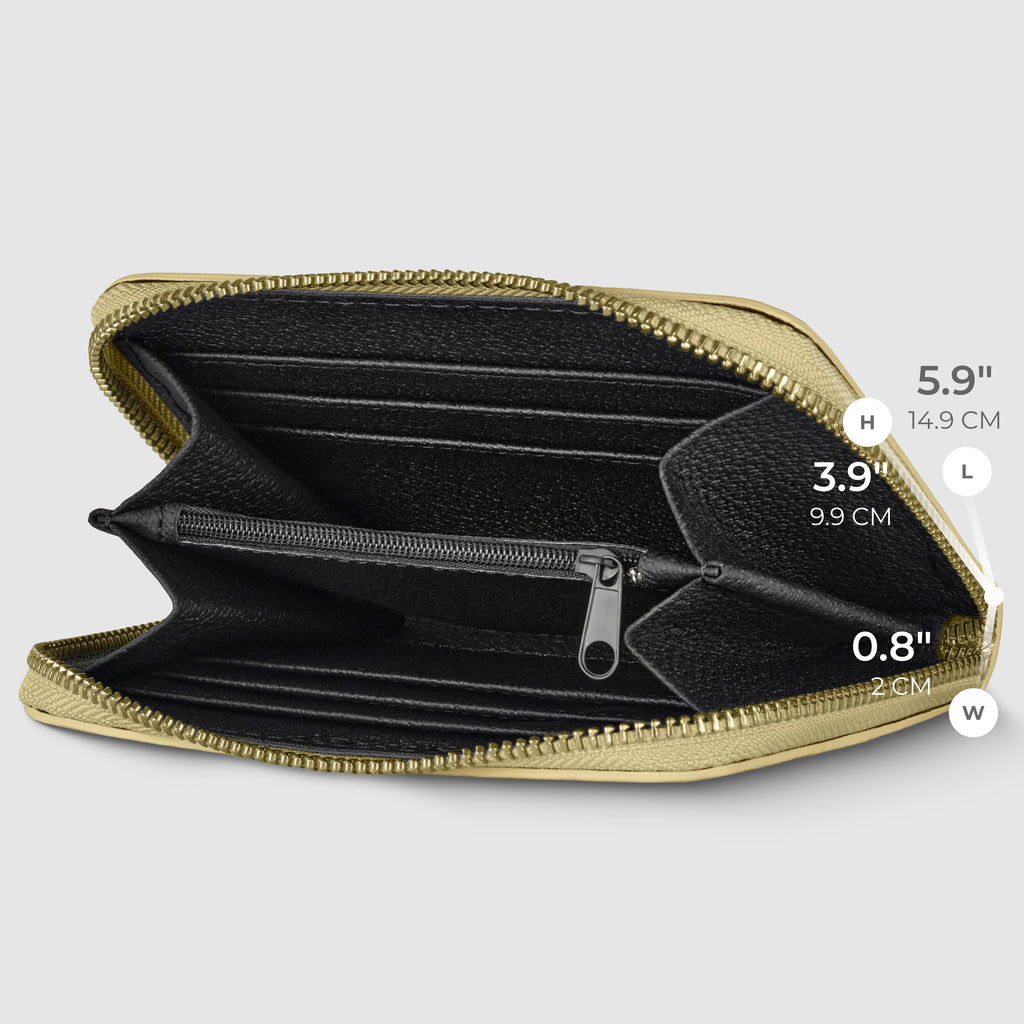 Italian Genuine Metallic Suede Woven Zip-Around Wallet