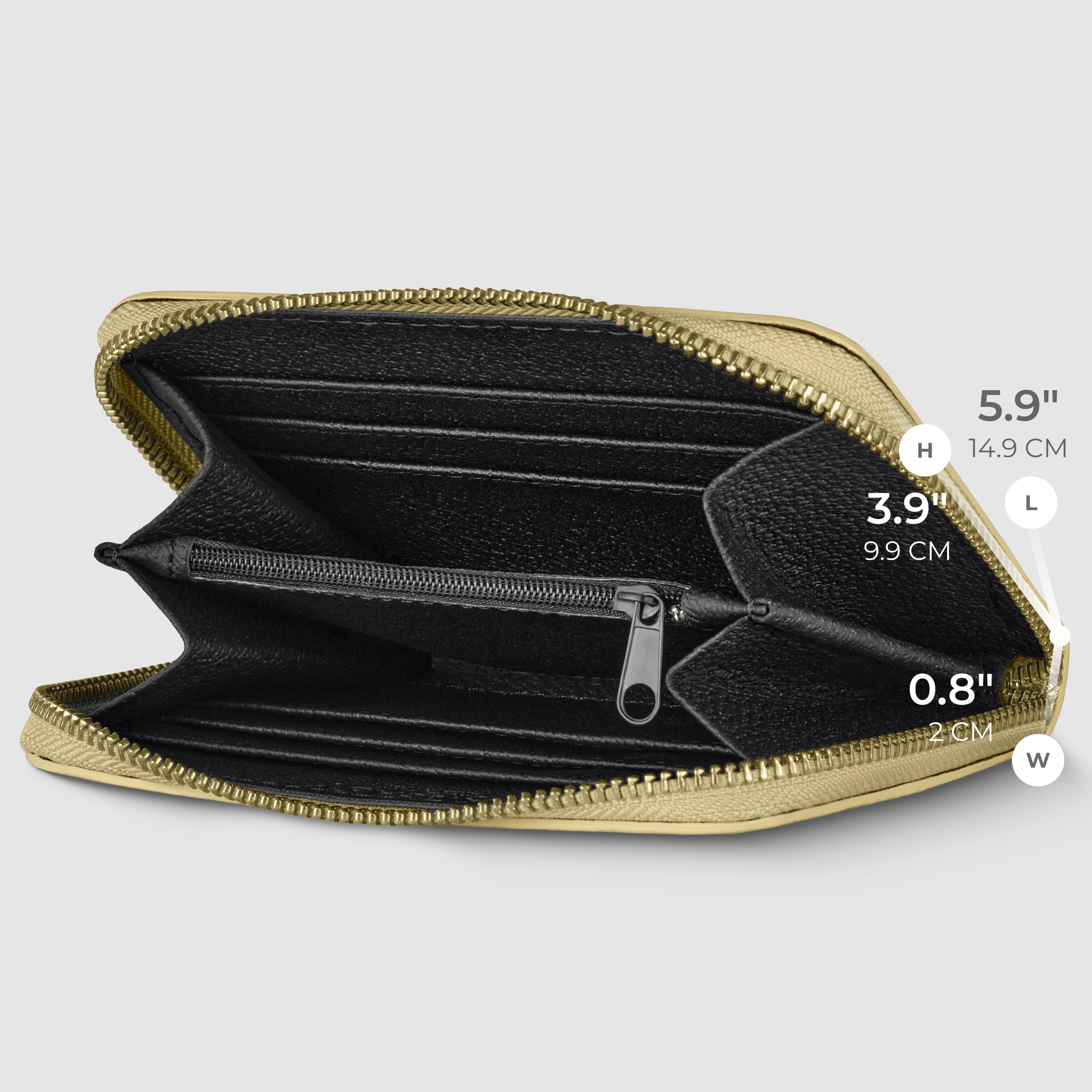 Italian Genuine Metallic Suede Woven Zip-Around Wallet