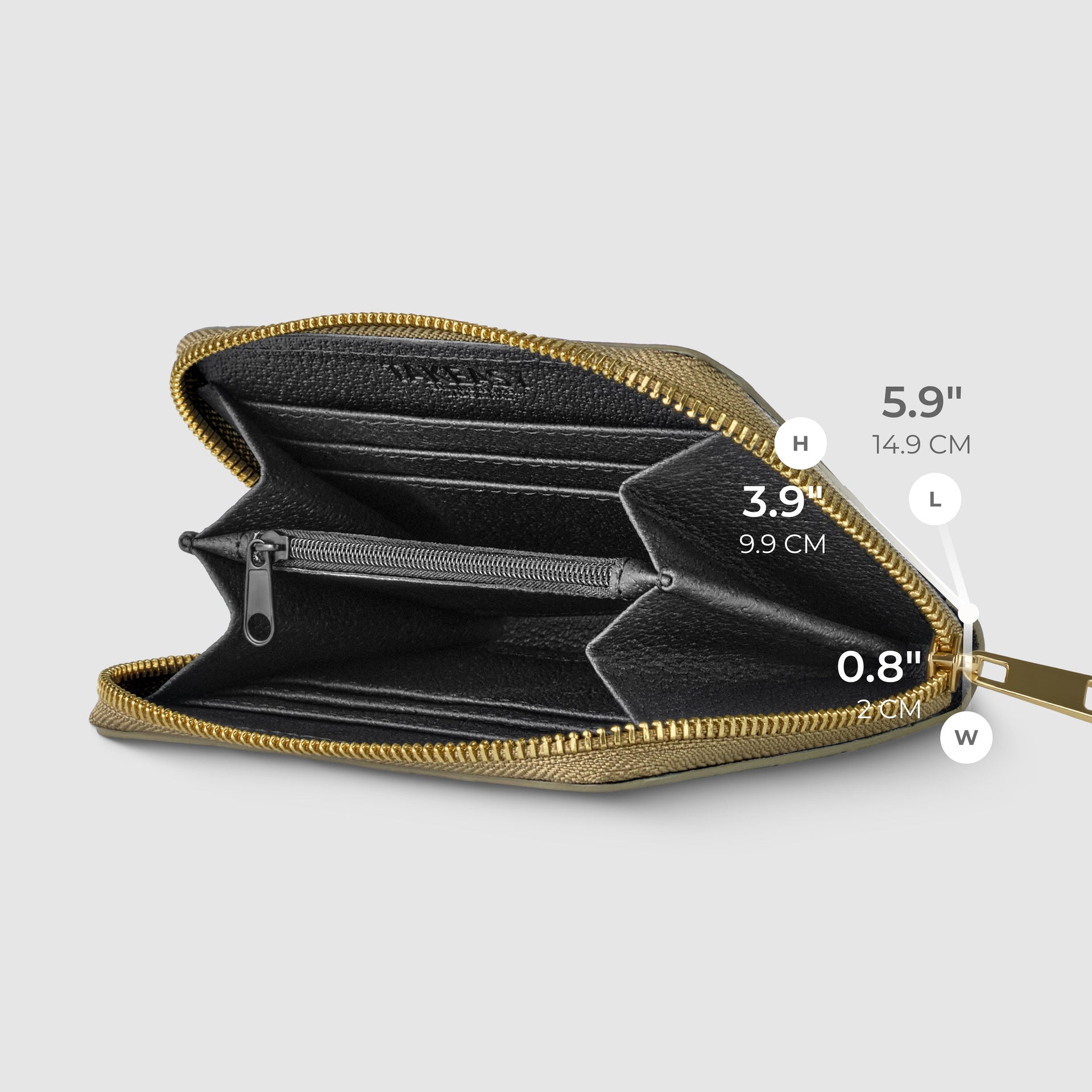 Italian Genuine Metallic Suede Woven Zip-Around Wallet