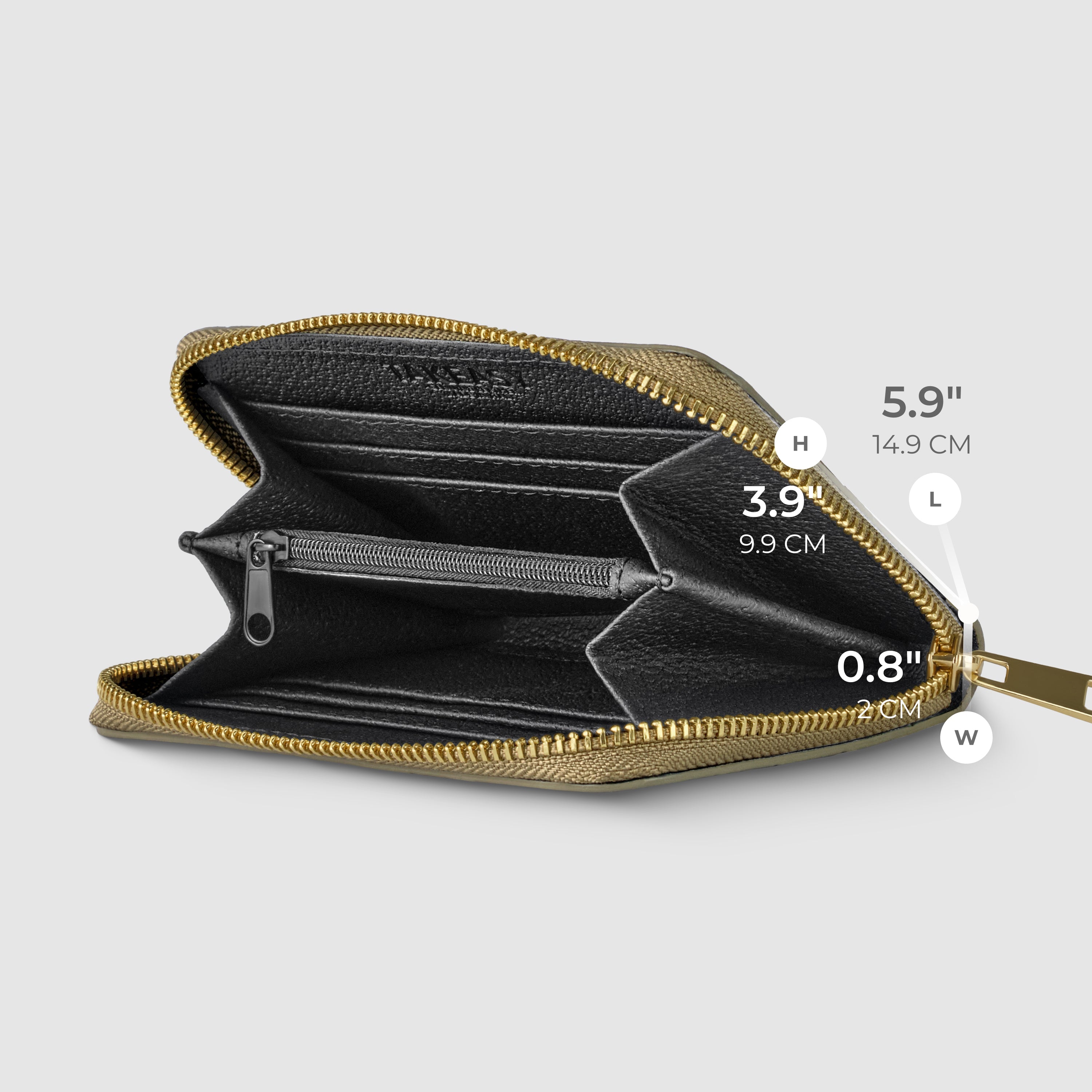 Italian Genuine Metallic Suede Woven Zip-Around Wallet