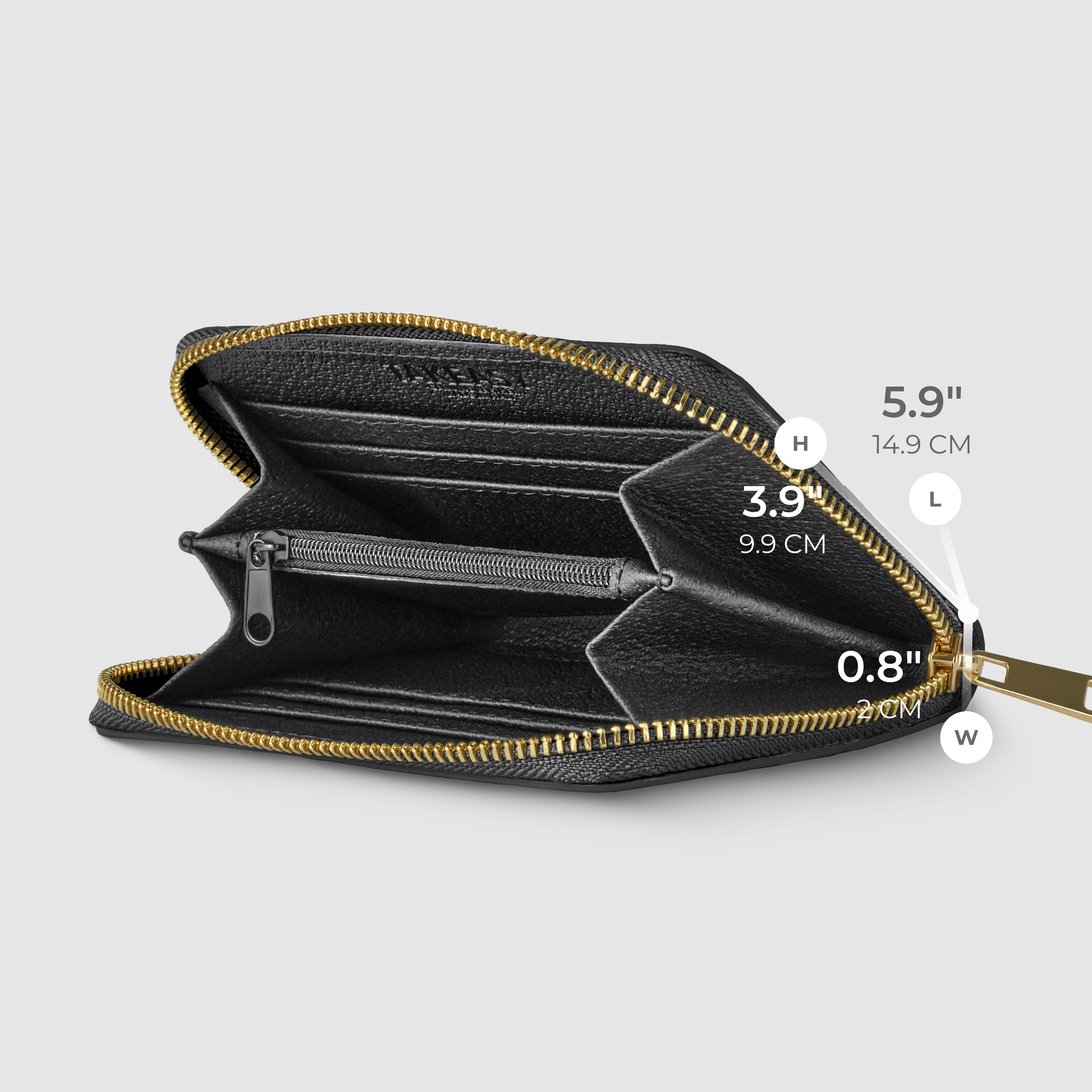 Italian Genuine Metallic Suede Woven Zip-Around Wallet