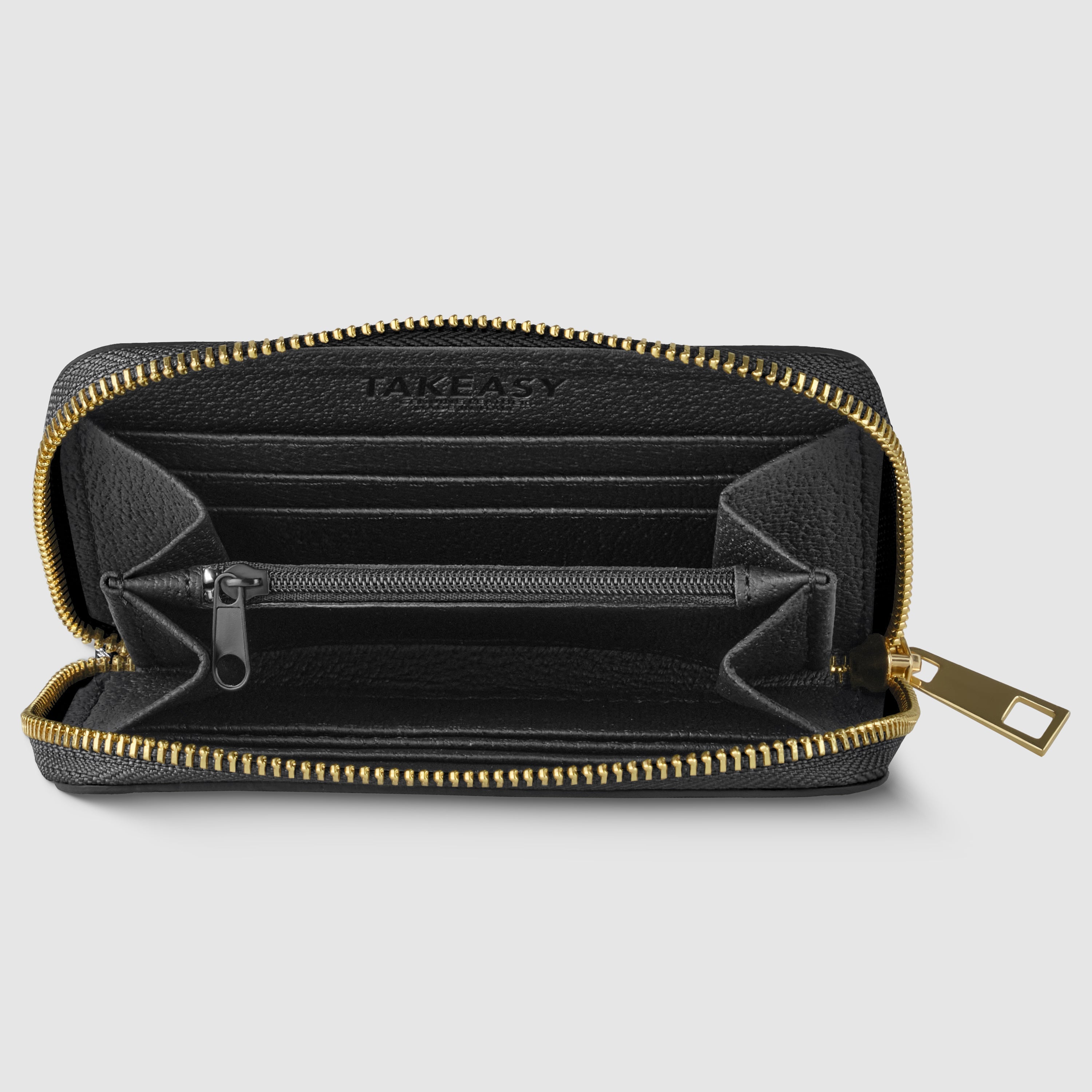 Italian Genuine Metallic Suede Woven Zip-Around Wallet