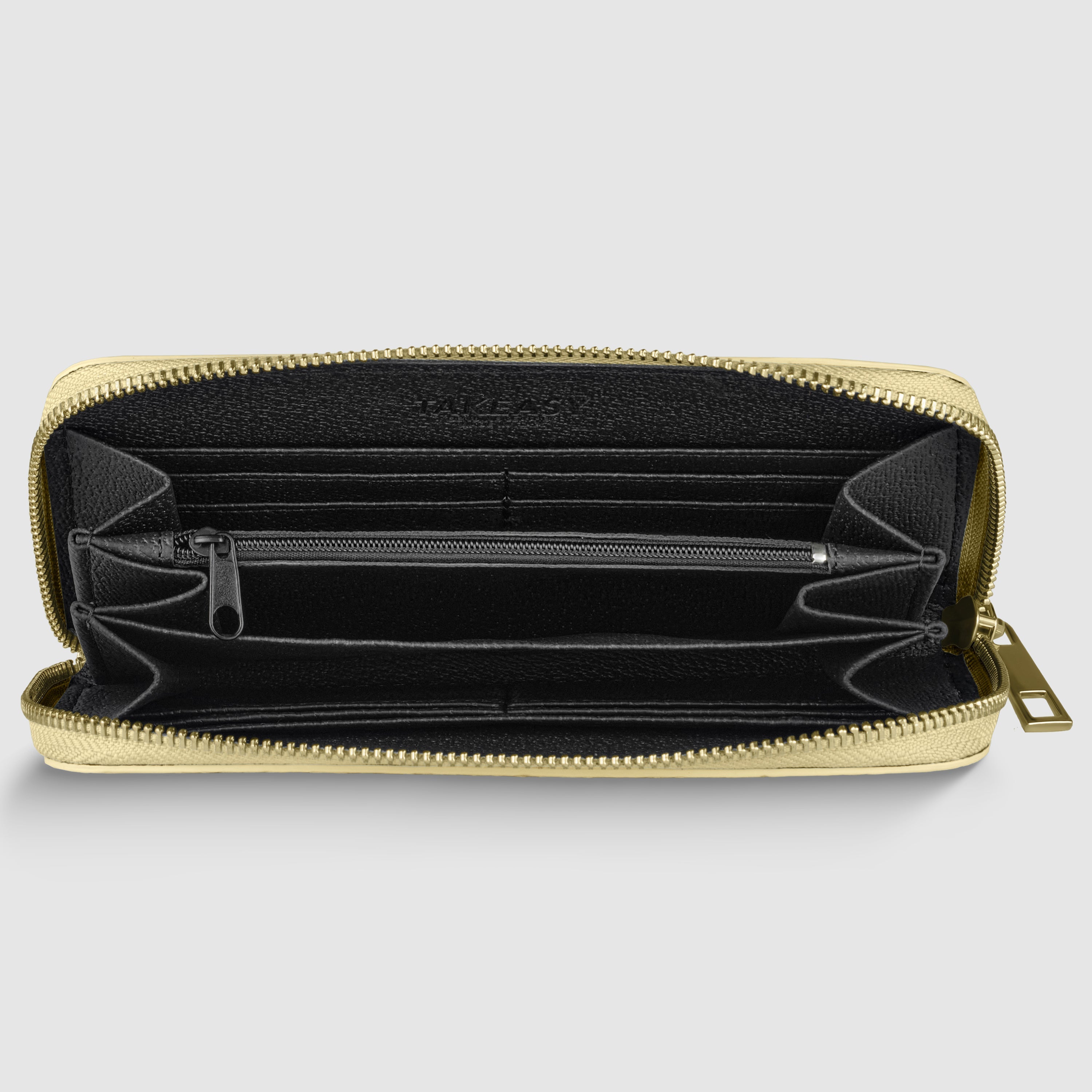 Italian Metallic Suede Weave Zip-Around Wallet for Women