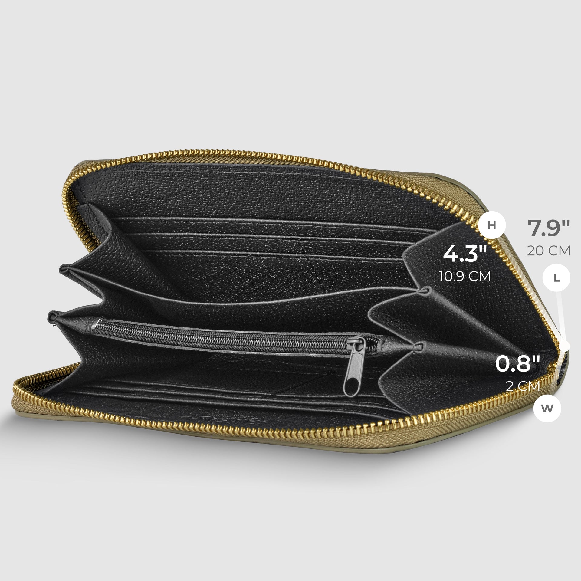 Italian Metallic Suede Weave Zip-Around Wallet for Women