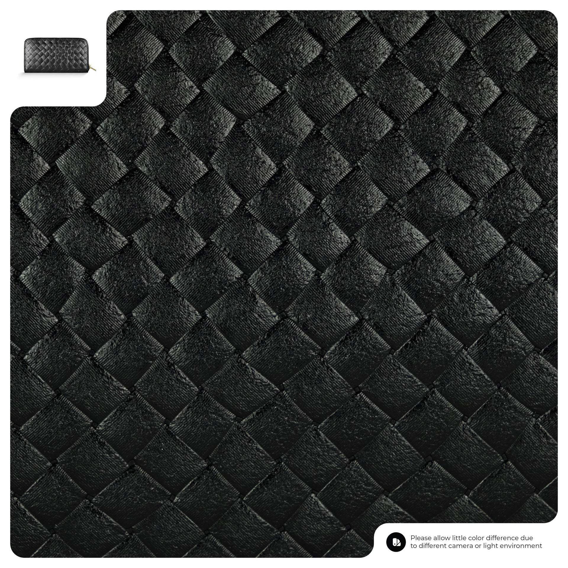 Italian Metallic Suede Weave Zip-Around Wallet for Women
