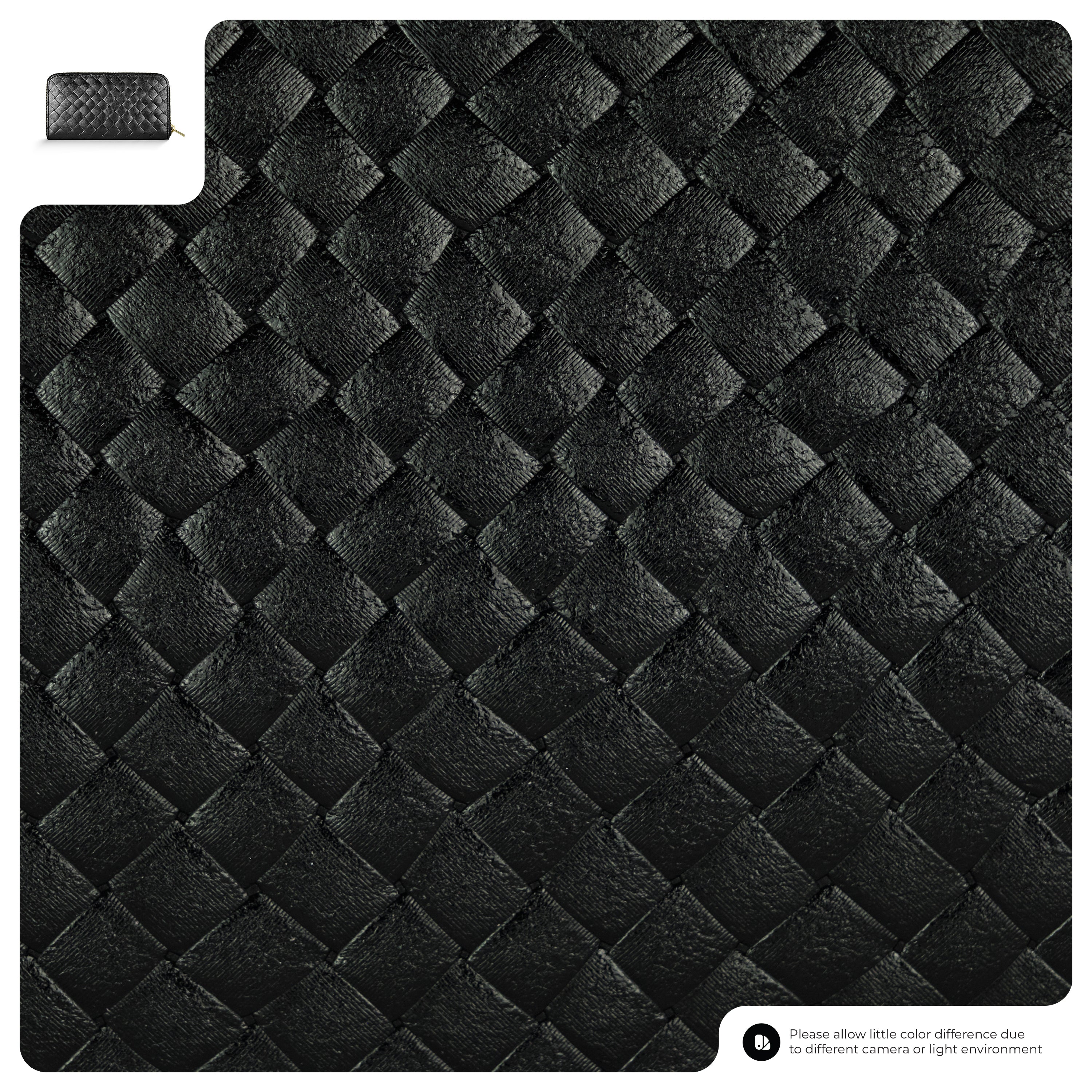 Italian Metallic Suede Weave Zip-Around Wallet for Women