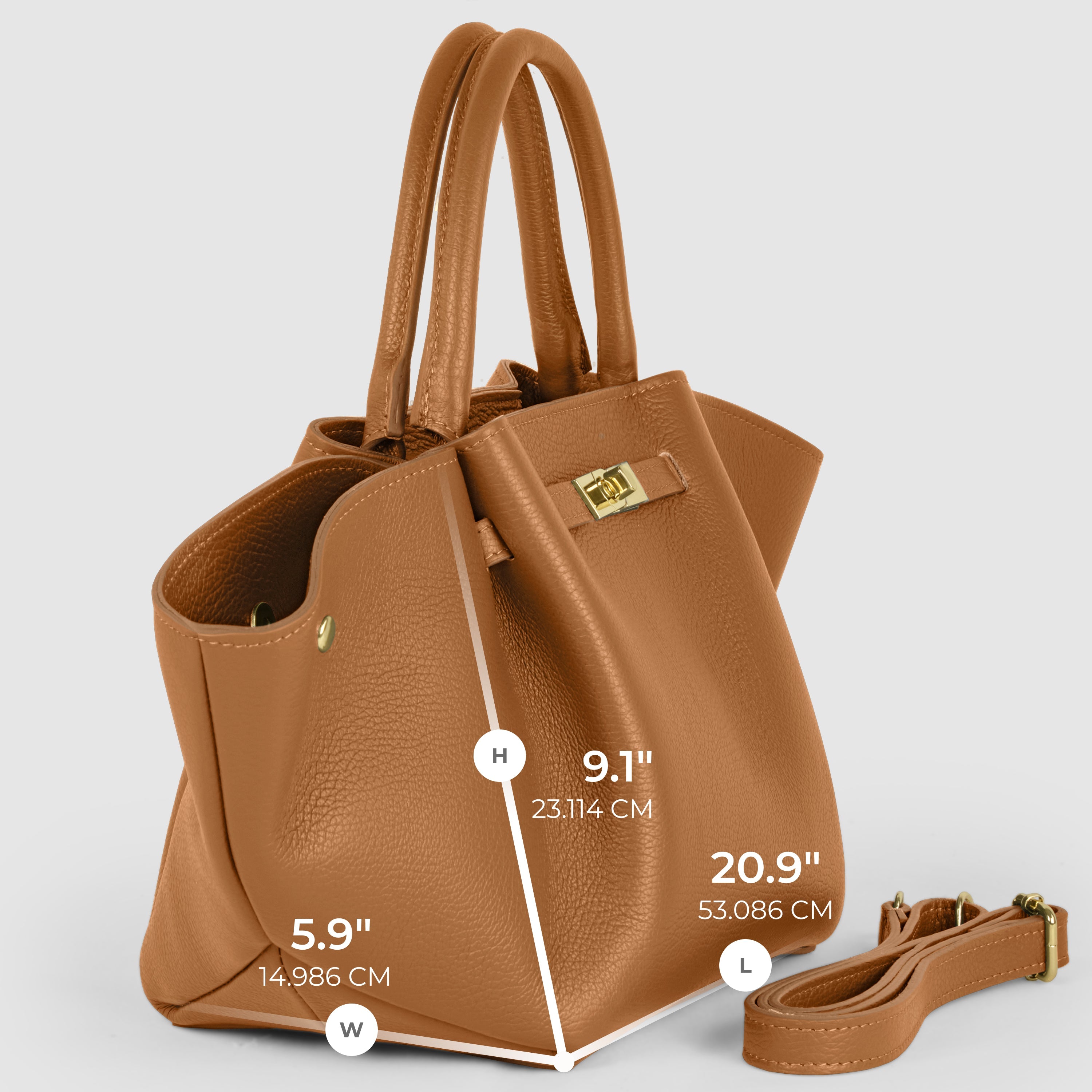 Italian Genuine Calf Leather Tote Bag