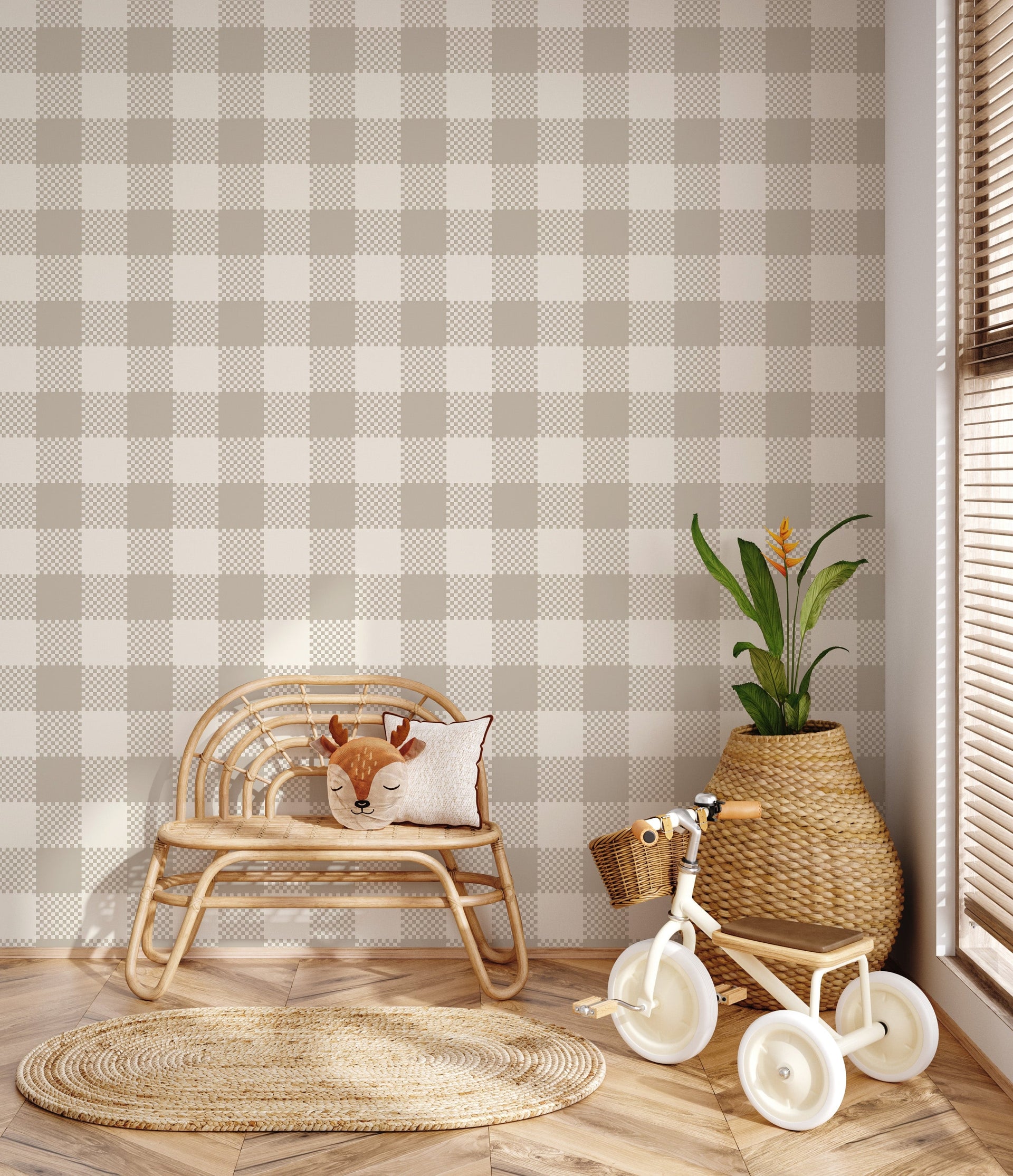 Stetson Geometric Wallpaper, Classic Blue and White