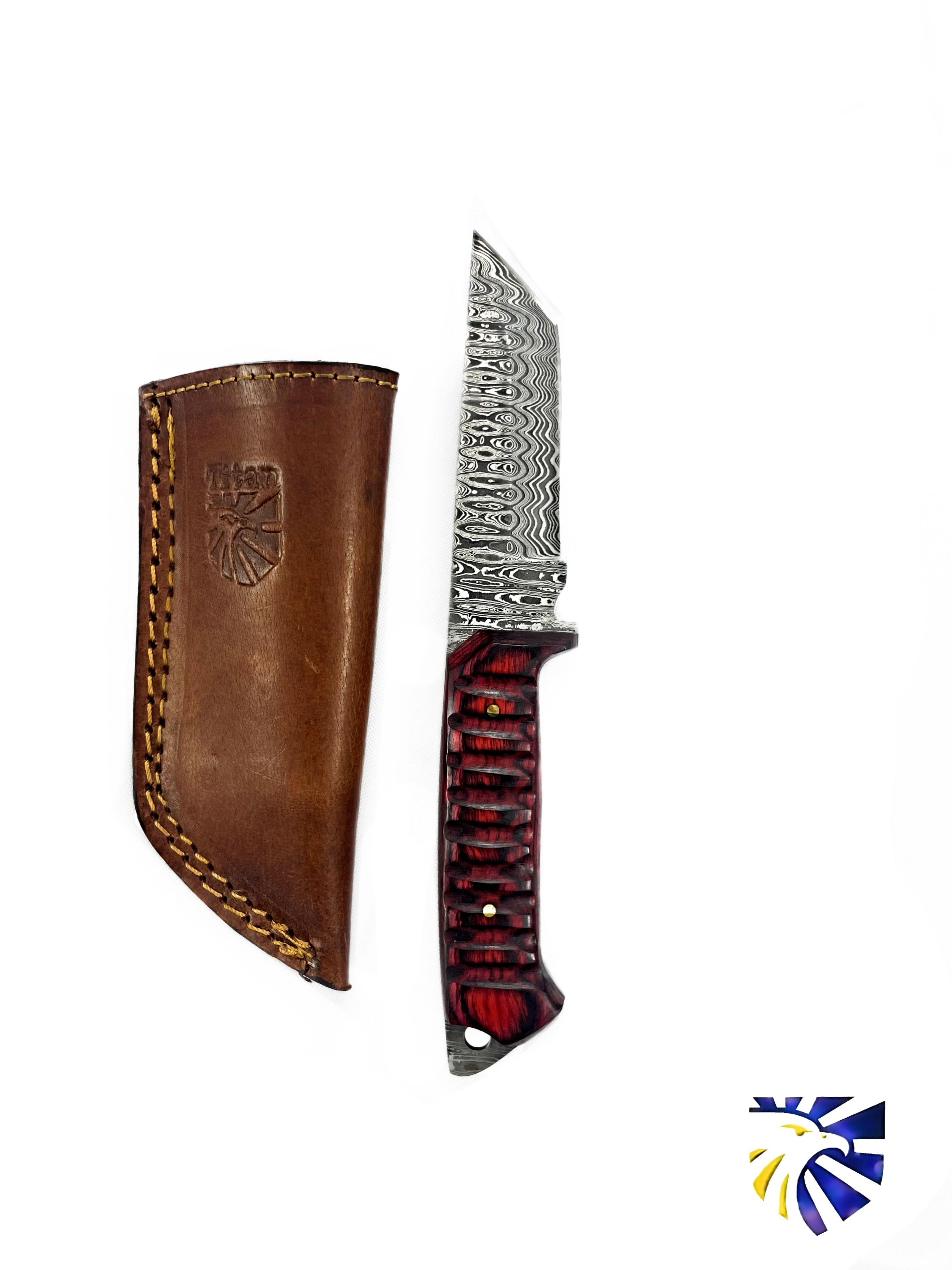 A 2. Titan Diver - Damascus steel/ EDC / cherry wood TD-275