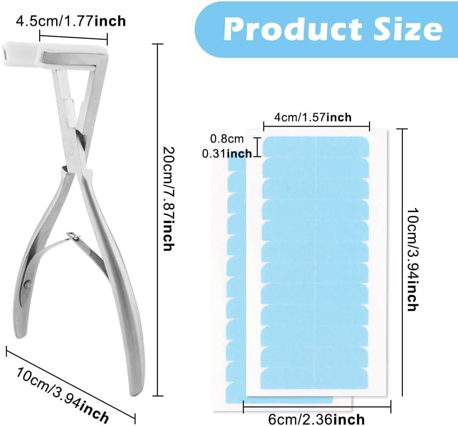 Professional stainless steel tape-in hair extension pliers with protective silicone jaw pads