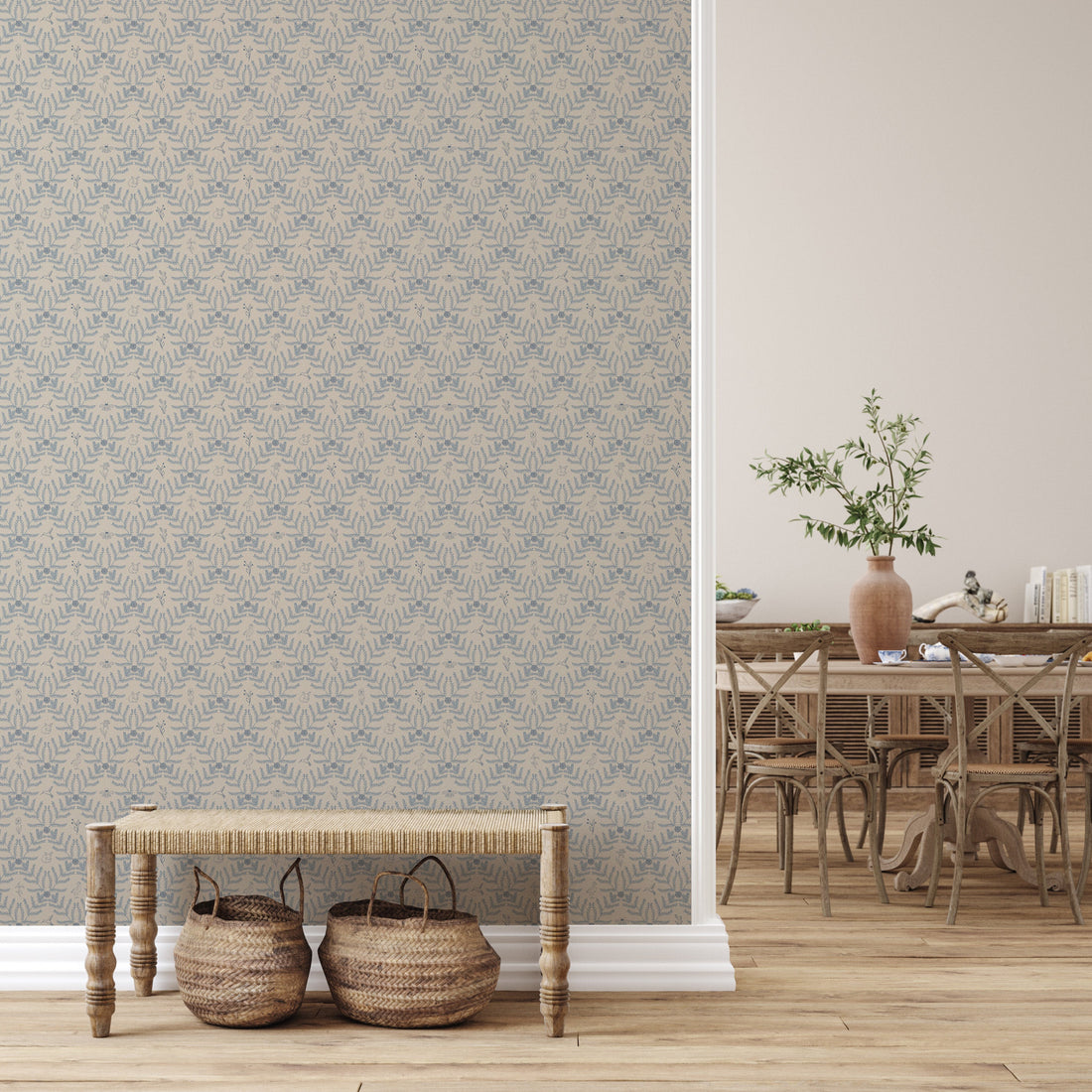 Navie Wallpaper by Hannah Langford Design featuring decorative pattern