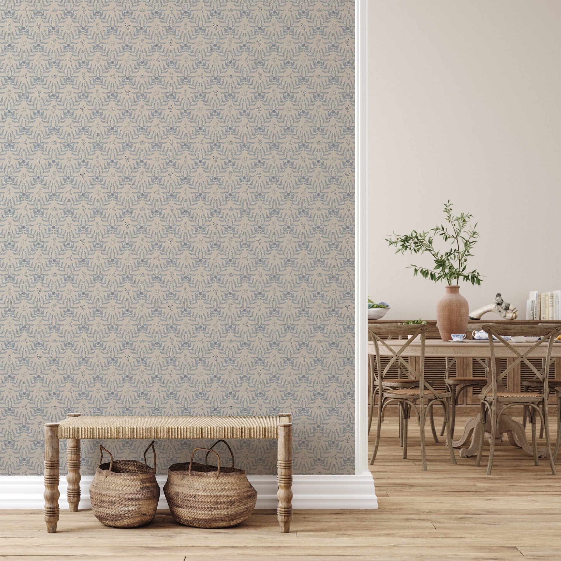 Navie Wallpaper by Hannah Langford Design featuring decorative pattern